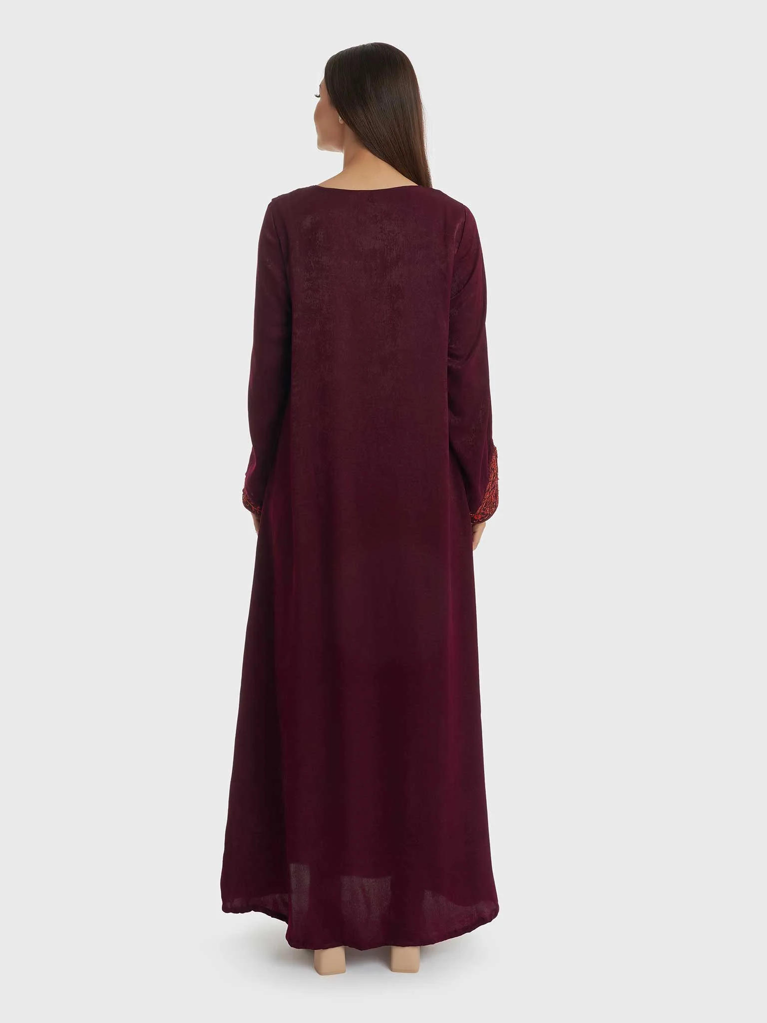 A-Line Jalabiya with Embroidery at Yoke (VG1966) - Image 4