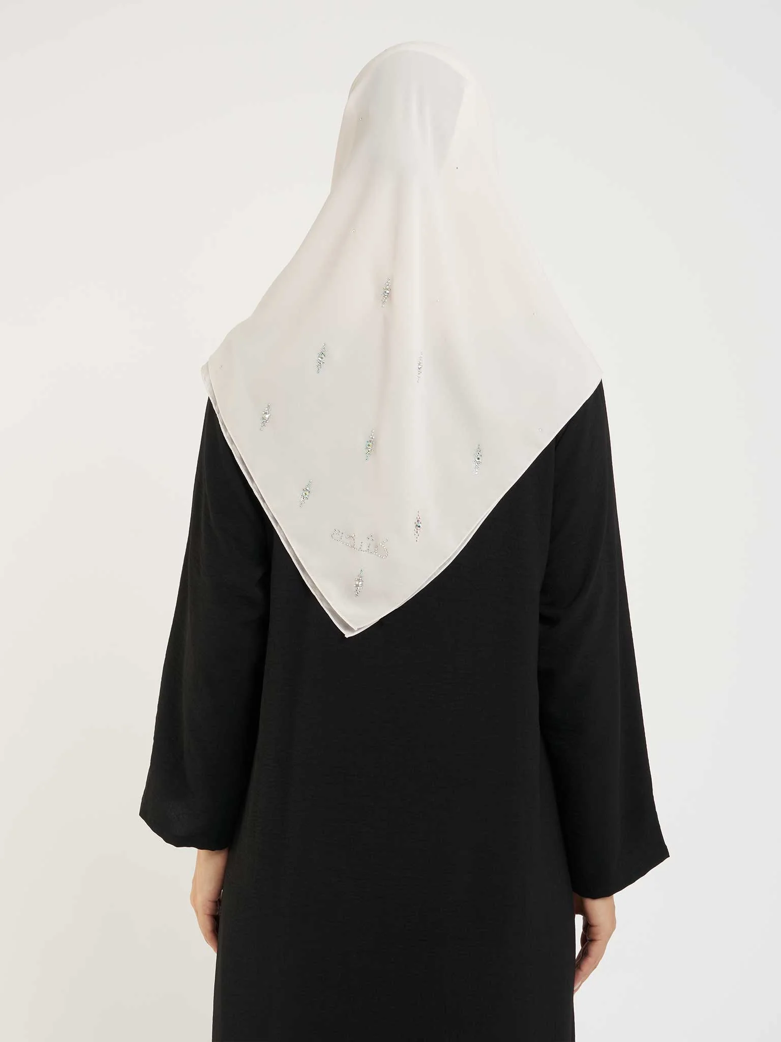 Square Chiffon Hijab with Diamond Shape Stone Design (KP17885L) - Image 5
