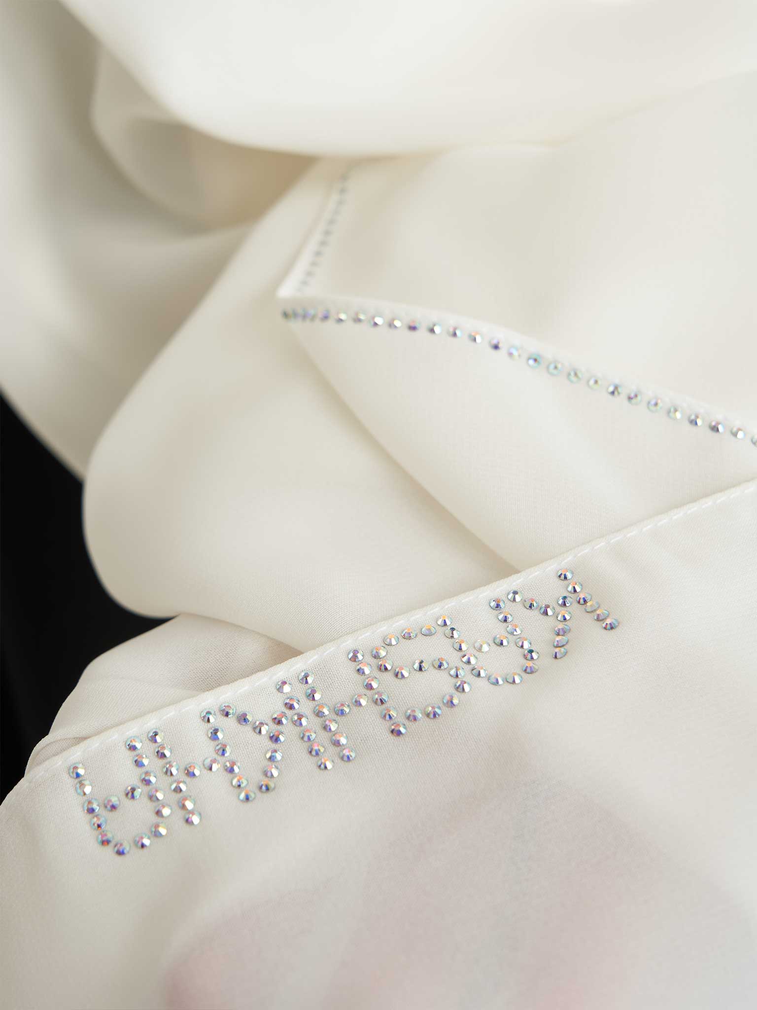 Soft Chiffon Scarf with Stone Line Border (KP11351L) - Image 9