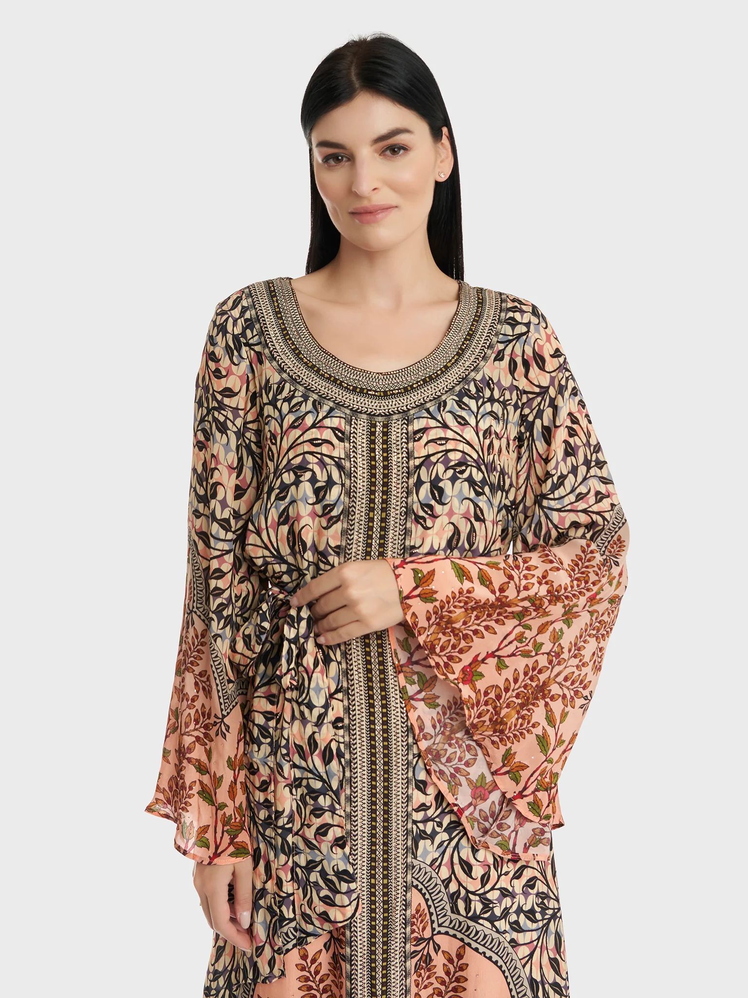 Placement Digital Neck & Panel Handwork with Stone (AM312)