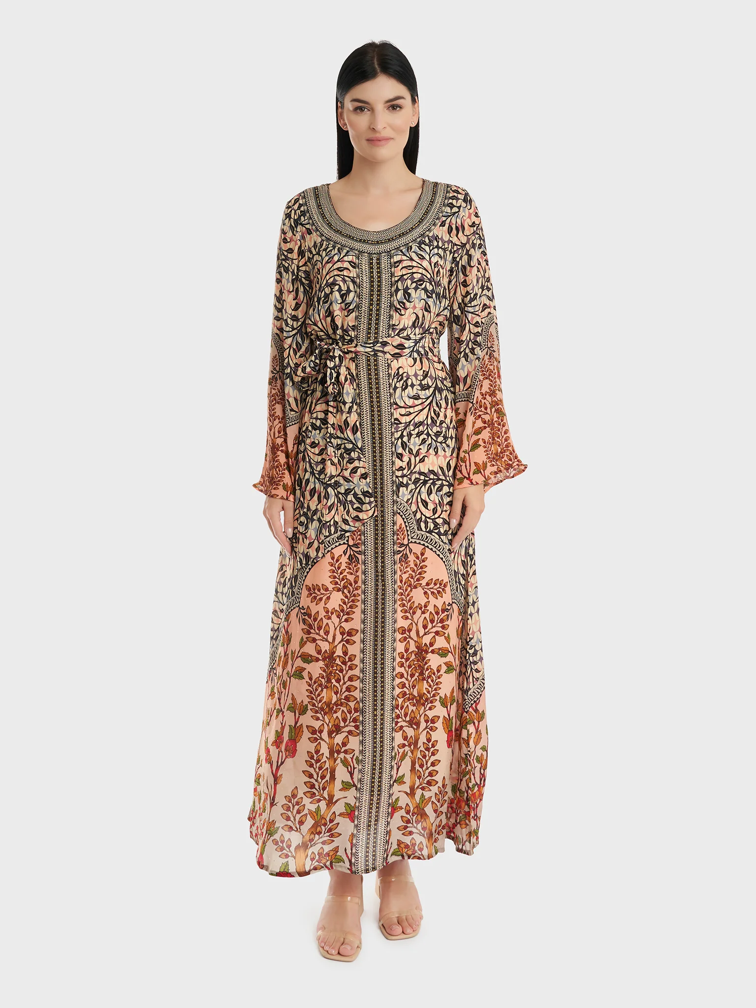 Placement Digital Neck & Panel Handwork with Stone (AM312) - Image 2