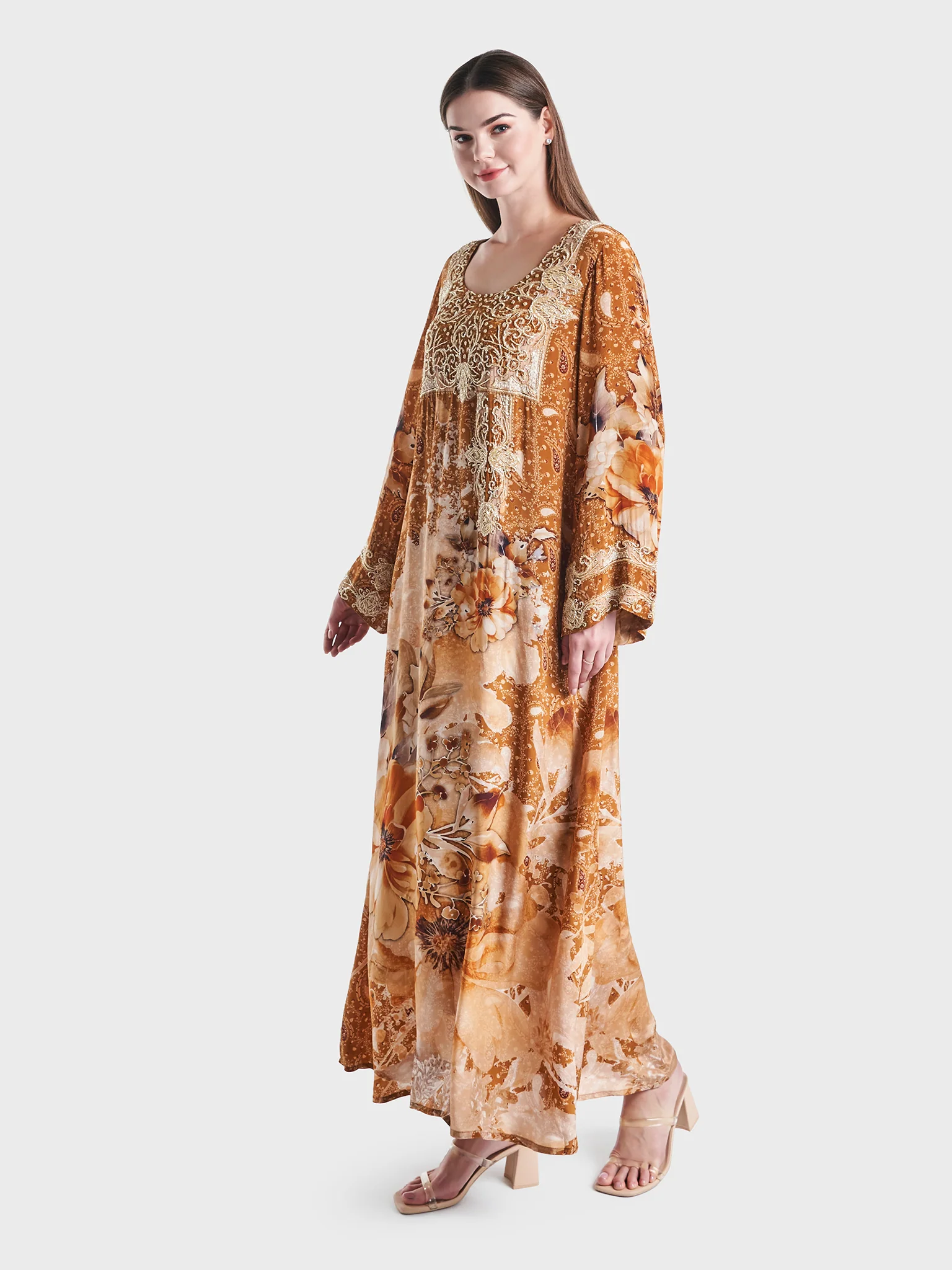 Paisley and Floral Beadswork Jalabiya (VDE295) - Image 3