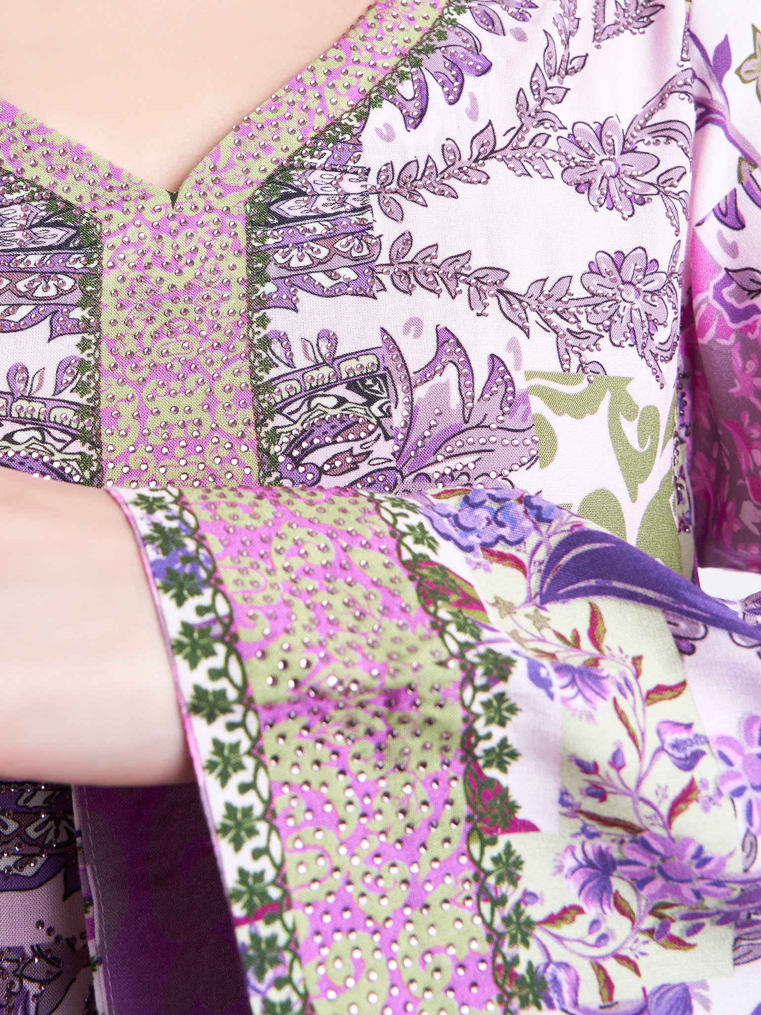 Abstract and Floral Digital Print Jalabiya (VDE342) - Image 5