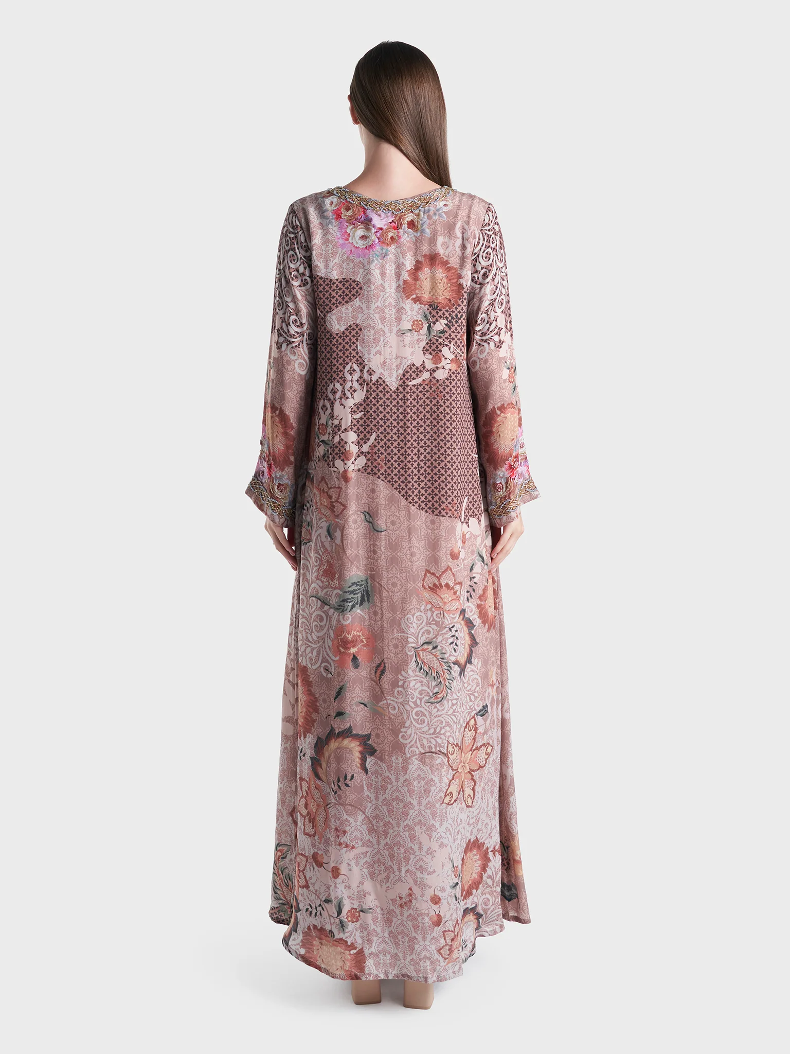 Viscose Crepe Abstract Print Handwork Jalabiya (VDM703) - Image 4
