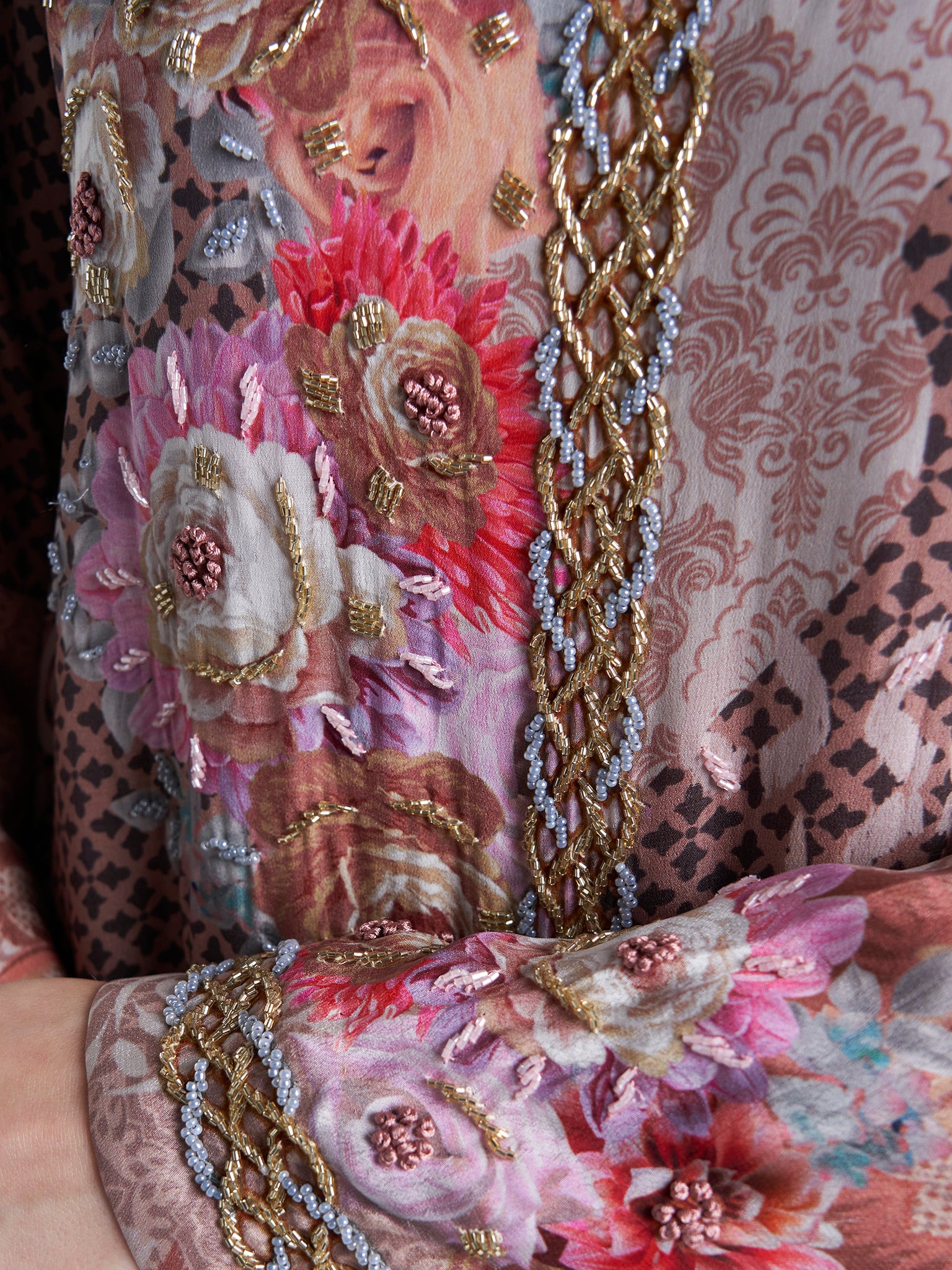 Viscose Crepe Abstract Print Handwork Jalabiya (VDM703) - Image 5