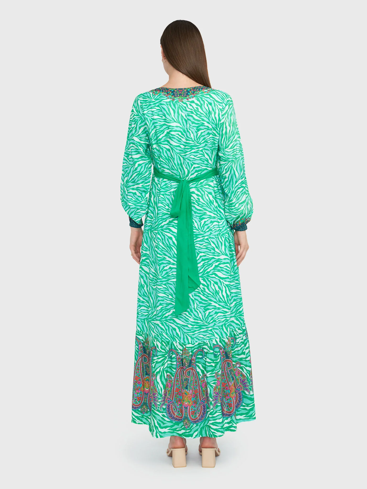 Rayon Floral Printed Jalabiya With Bottom Frills (VDU755) - Image 4