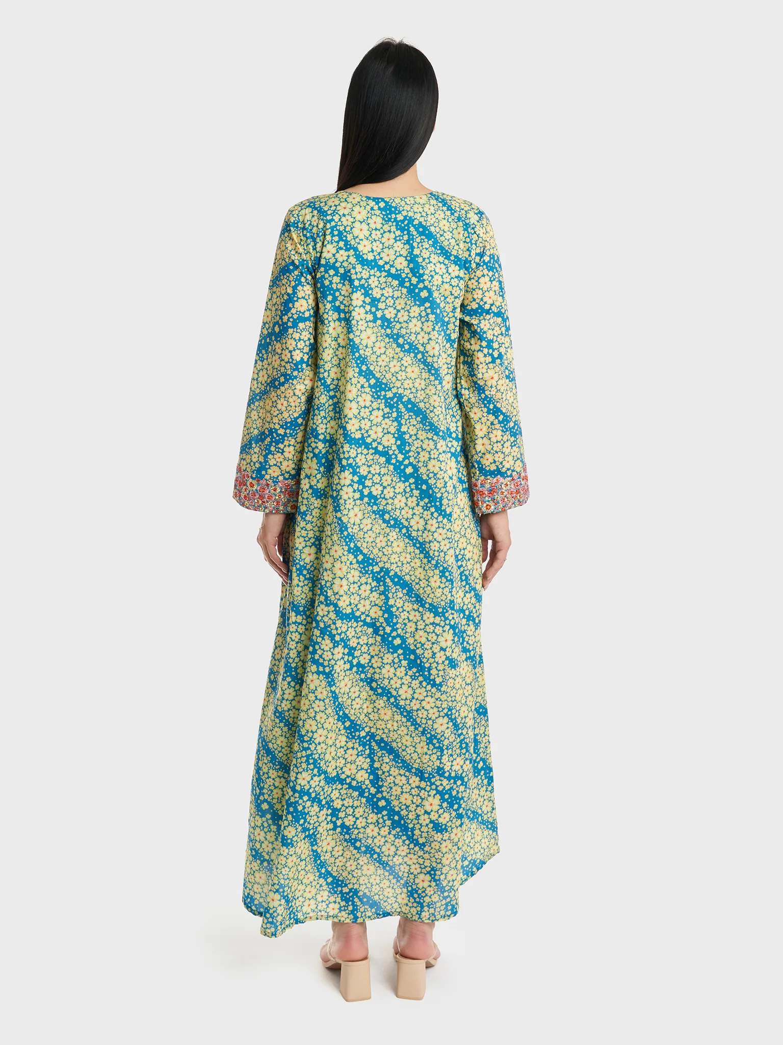Cotton Floral Print Mukhawar Jalabiya (VG2747) - Image 4