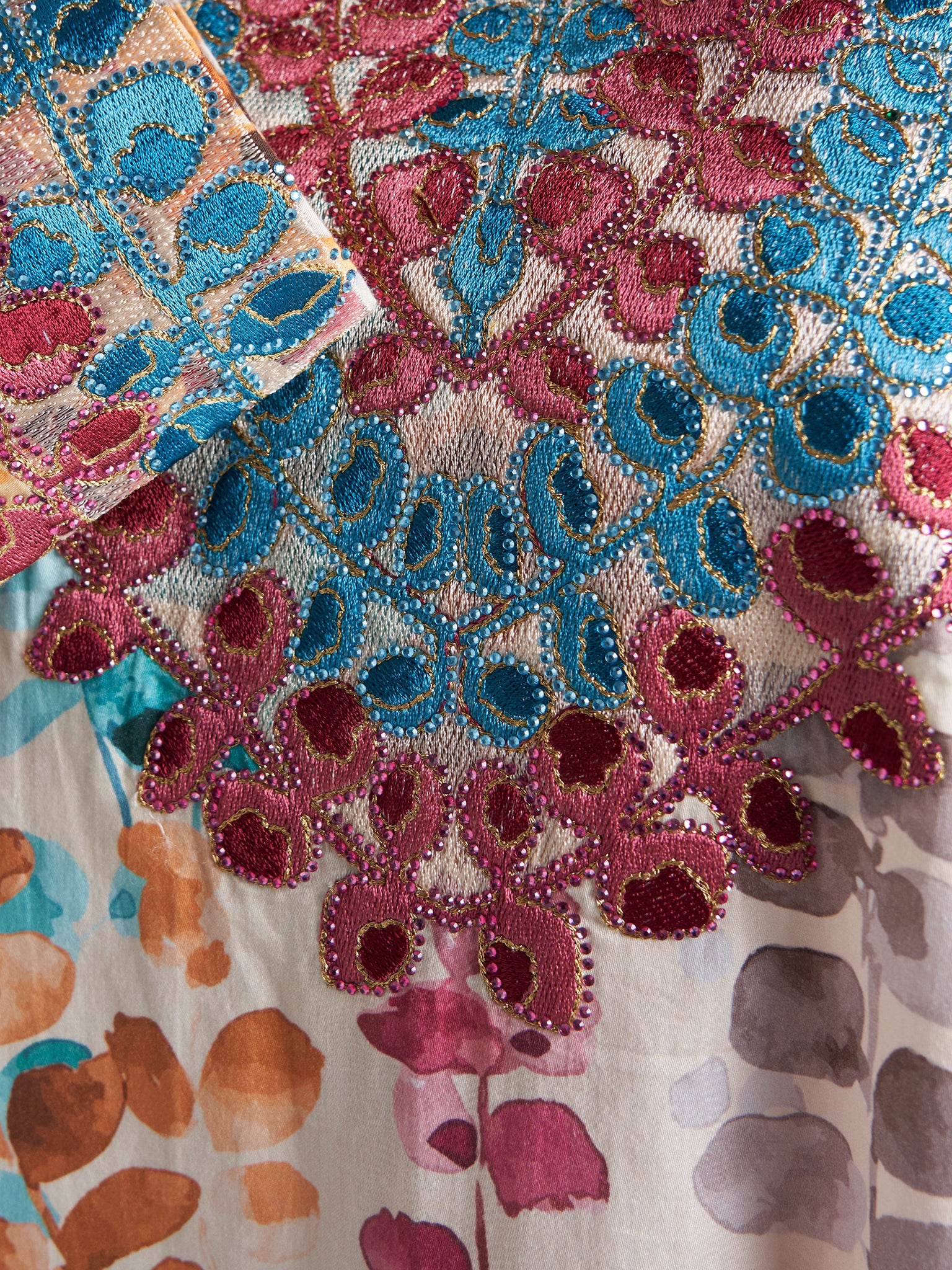 Water Color Floral Print Mukhawar Jalabiya (VG2754) - Image 5
