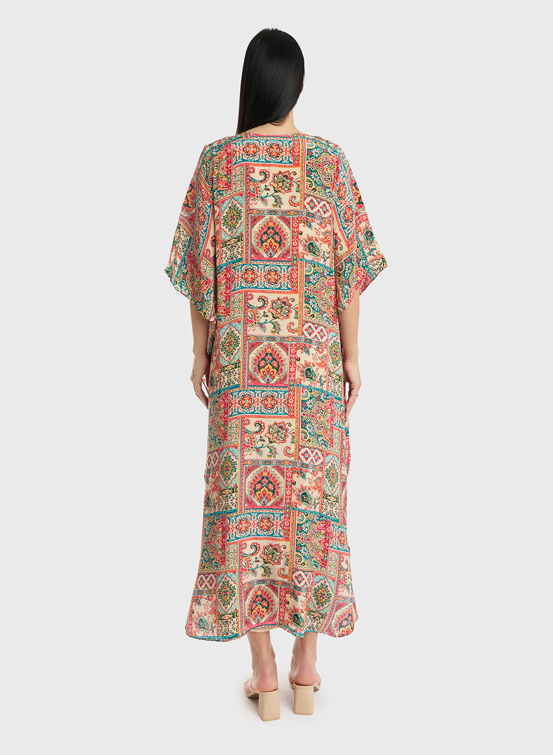 Mughal Art Digital Print Poncho Dress (W25-VW83) - Image 4