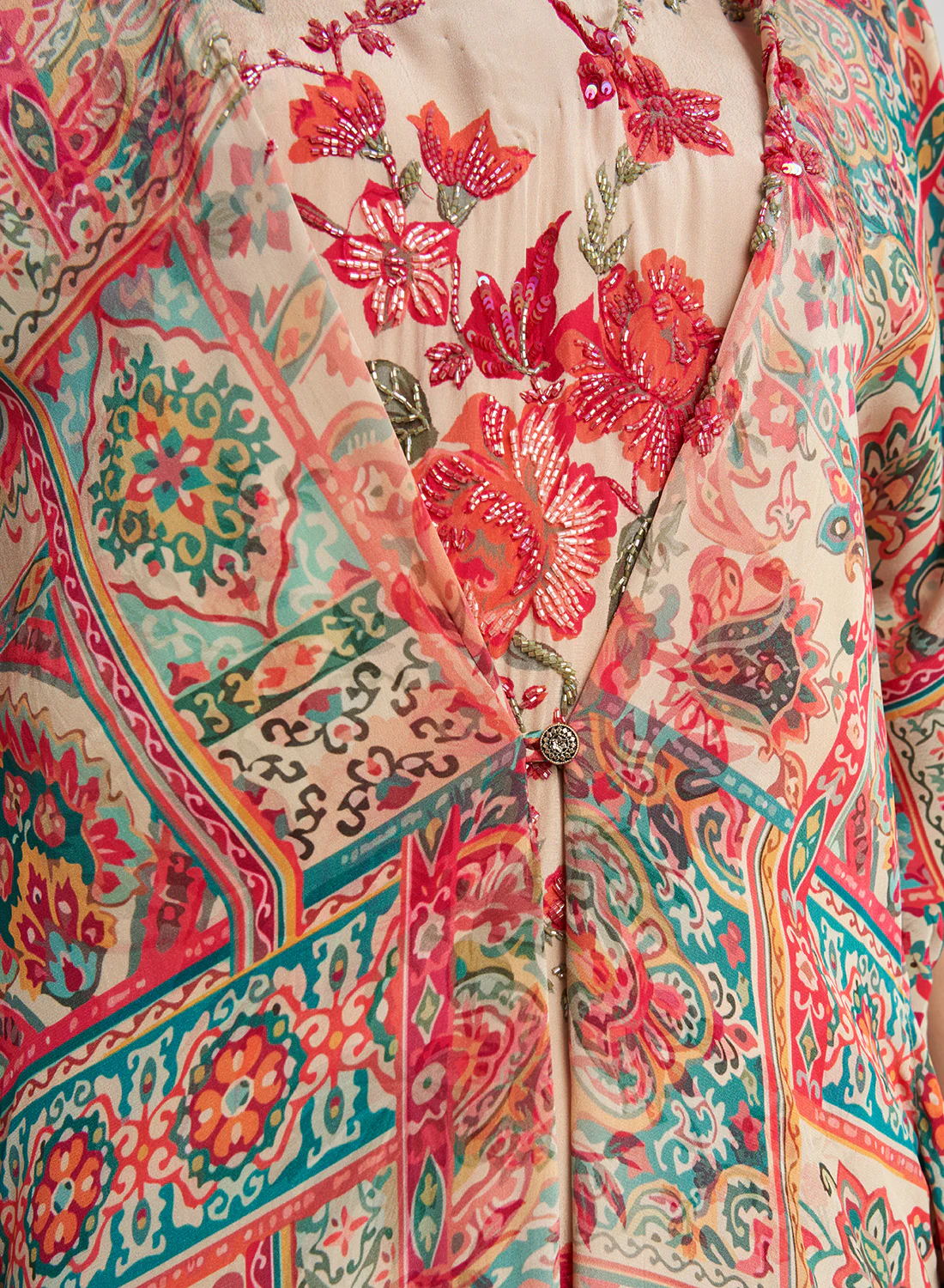 Mughal Art Digital Print Poncho Dress (W25-VW83) - Image 5