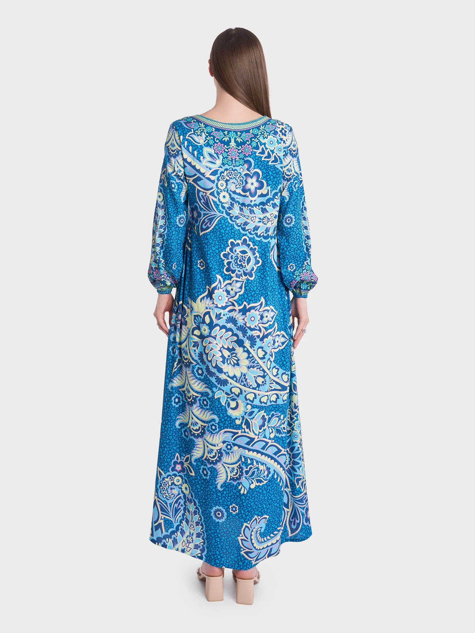 Leopard and Floral Print Kuwaiti Jalabiya (VDM754) - Image 4