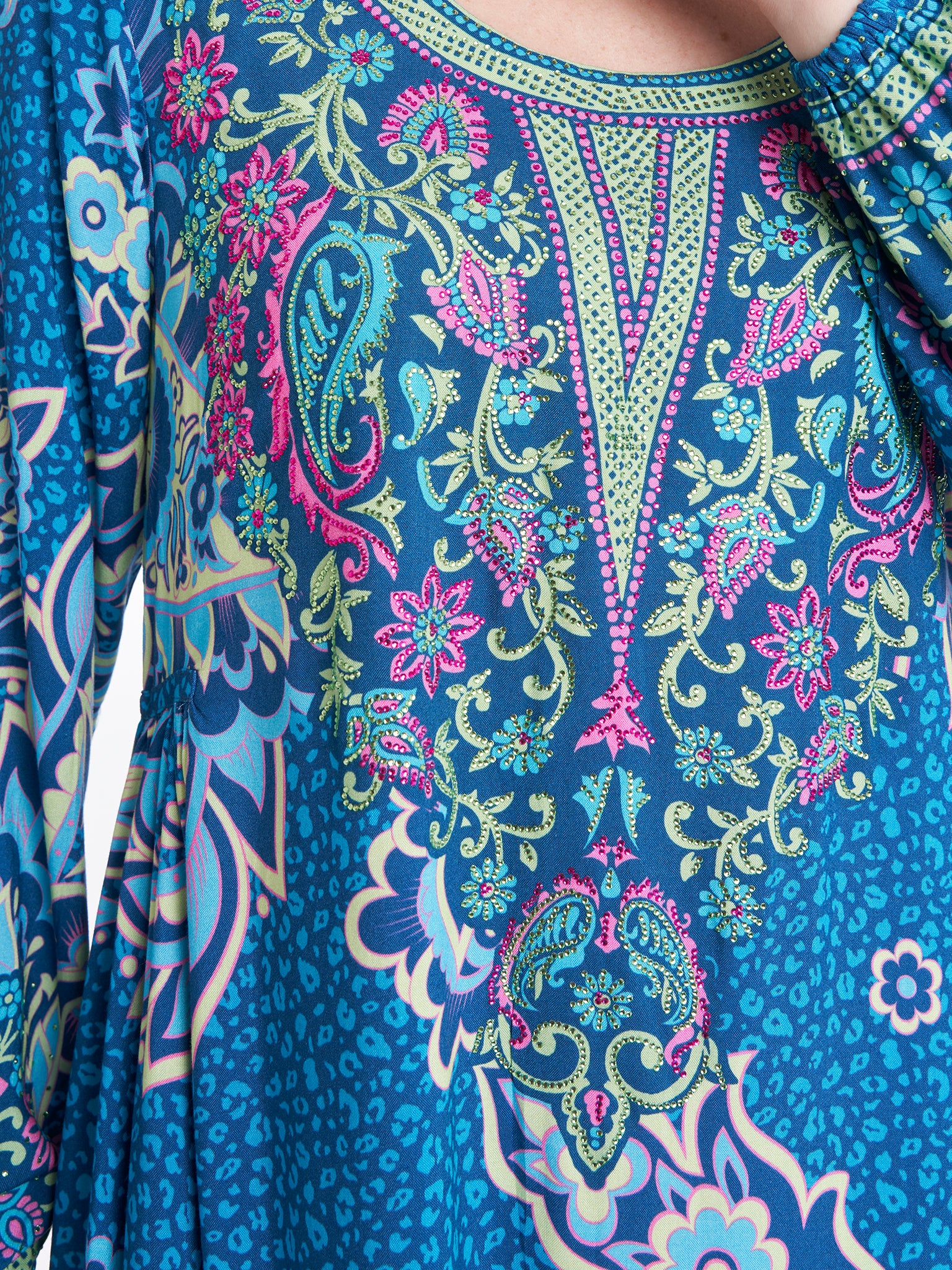 Leopard and Floral Print Kuwaiti Jalabiya (VDM754) - Image 6