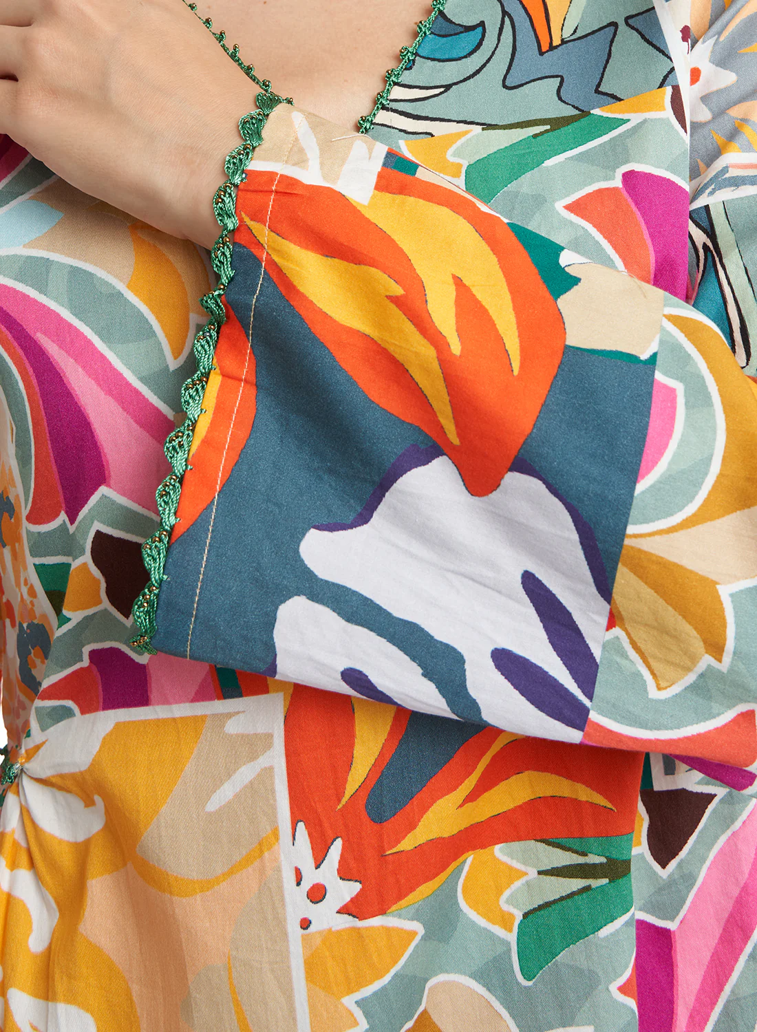 Kuwaiti Cut Abstract Print Cotton Jalabiya (VDU560) - Image 5
