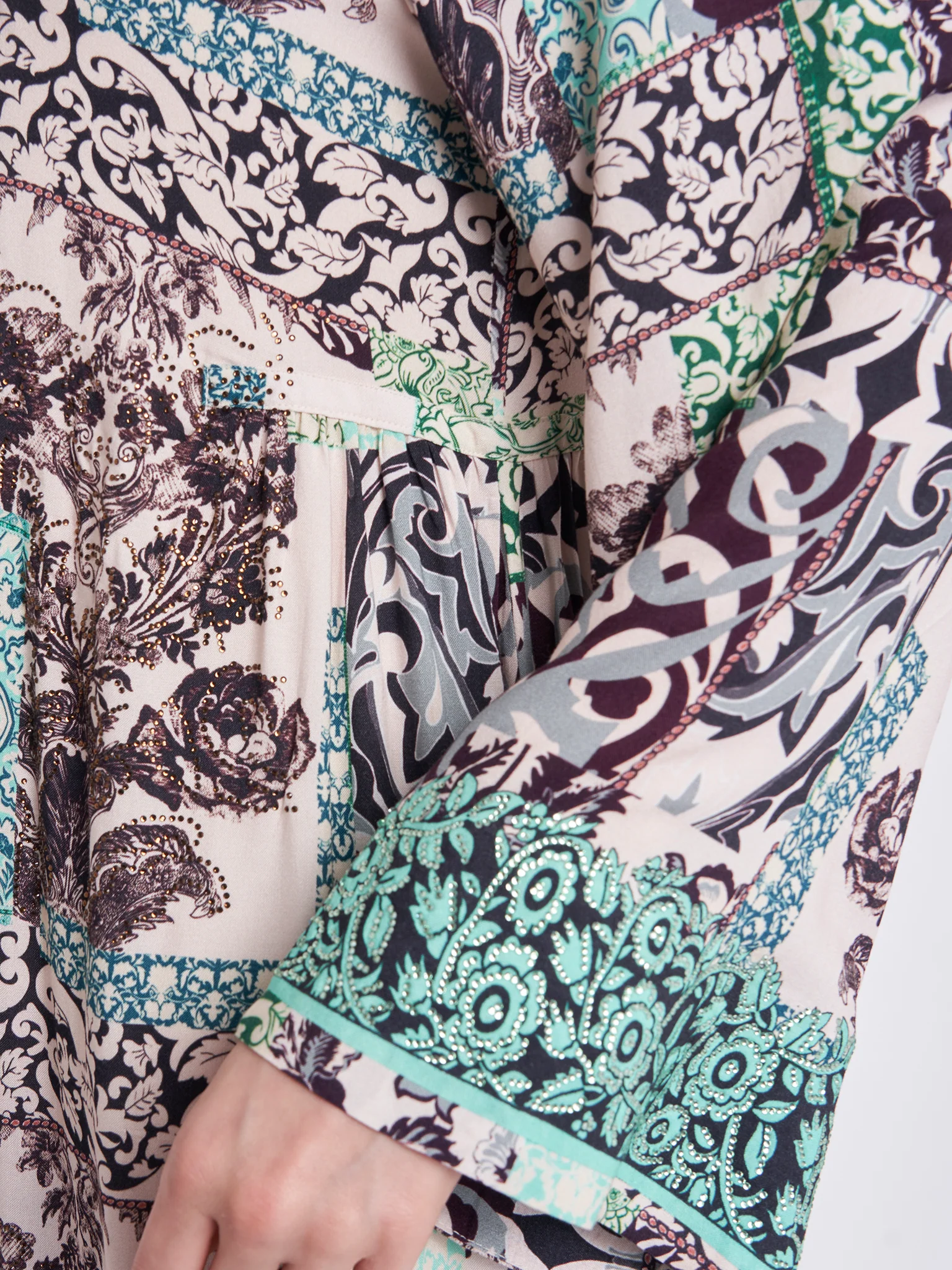 Geomatrical Floral Print Kuwaiti Jalabiya (VDU802) - Image 5