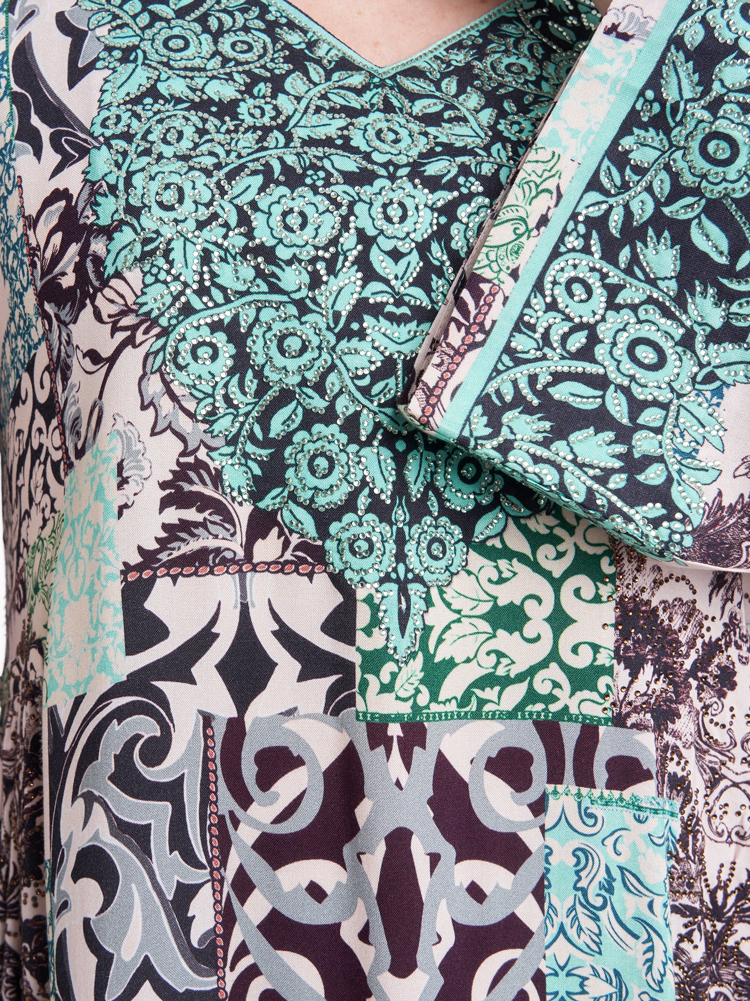 Geomatrical Floral Print Kuwaiti Jalabiya (VDU802) - Image 6