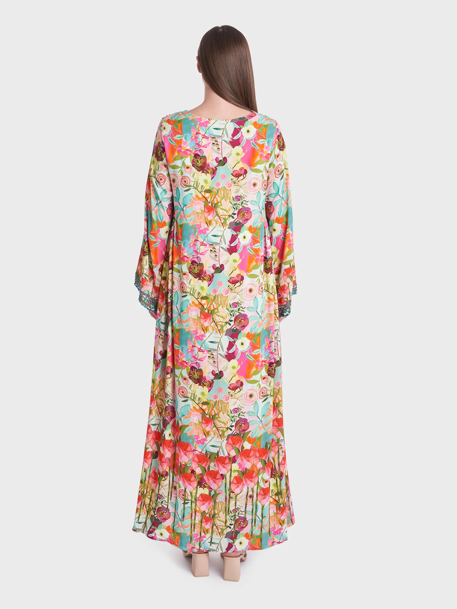 Floral Print Kuwaiti Rayon Jalabiya (VG2724) - Image 4