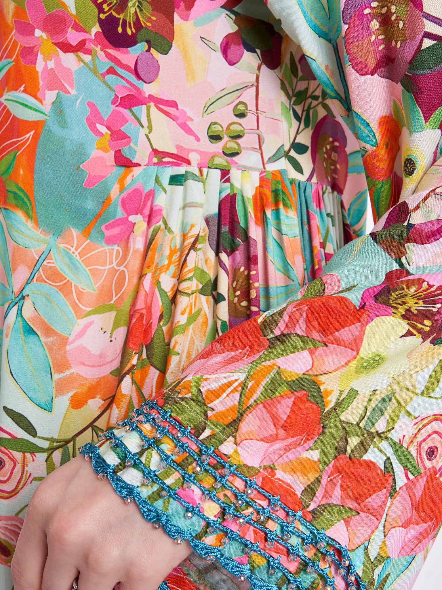 Floral Print Kuwaiti Rayon Jalabiya (VG2724) - Image 6