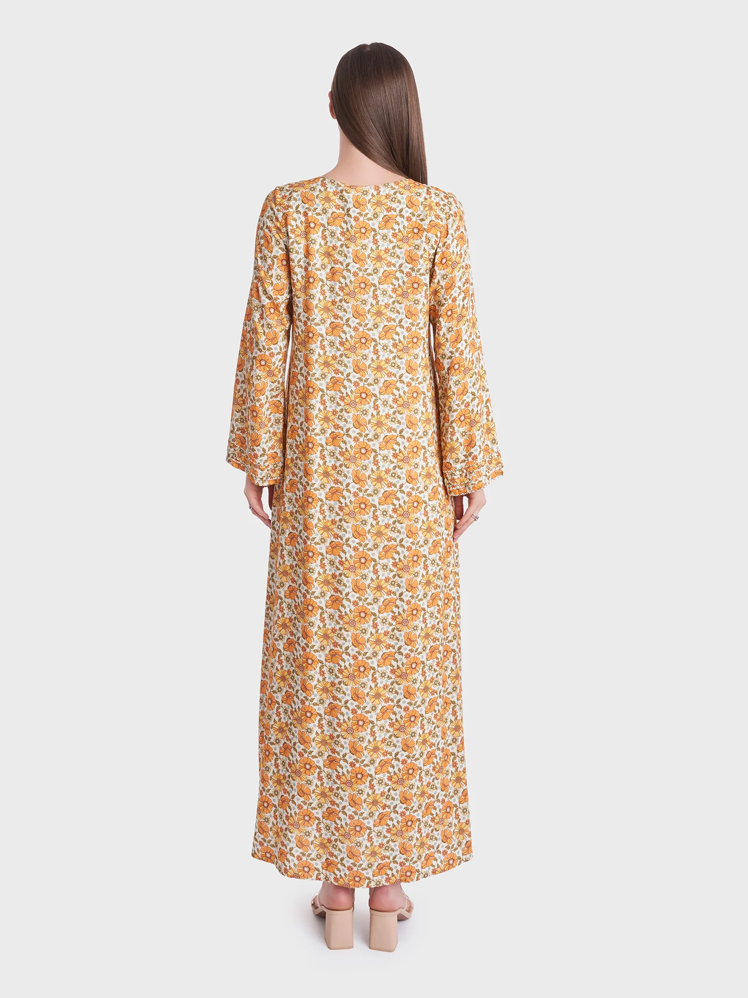 Floral Print Rayon Jalabiya (VG2727) - Image 4