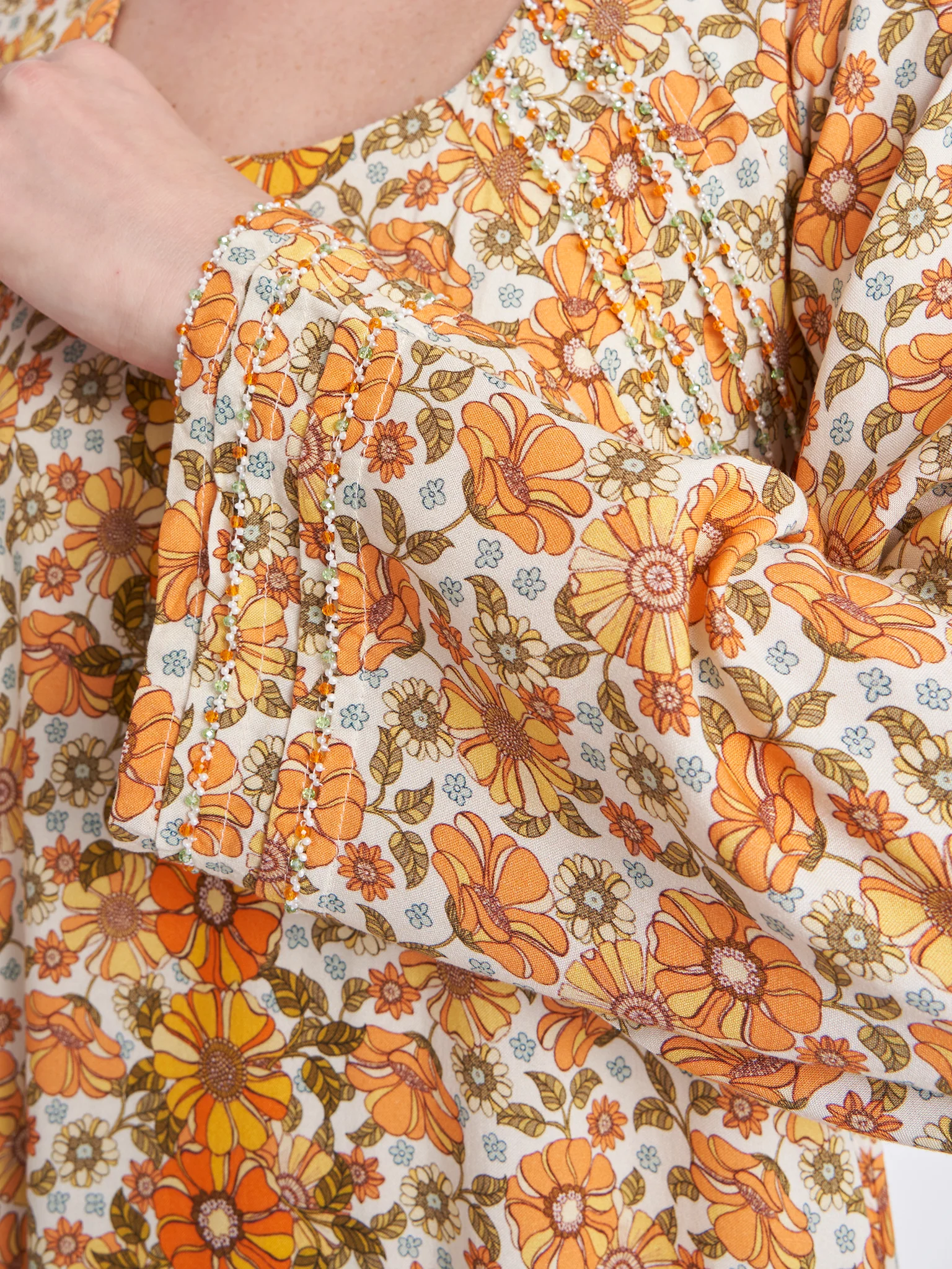 Floral Print Rayon Jalabiya (VG2727) - Image 5