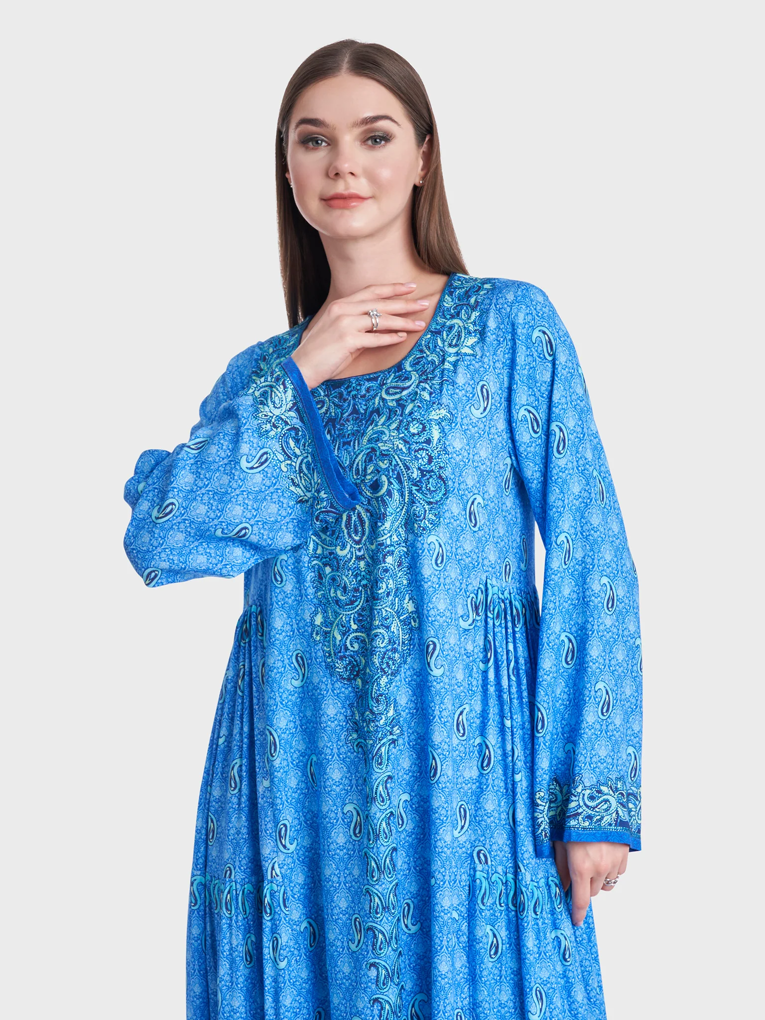 Decoritive Pattern Print Jalabiya (VDK299)