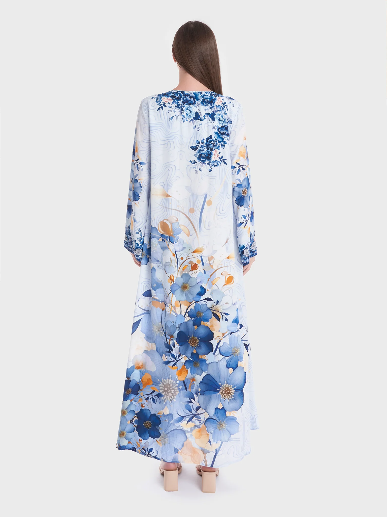 Abstract and Floral Digital Print Jalabiya (VDK310) - Image 4