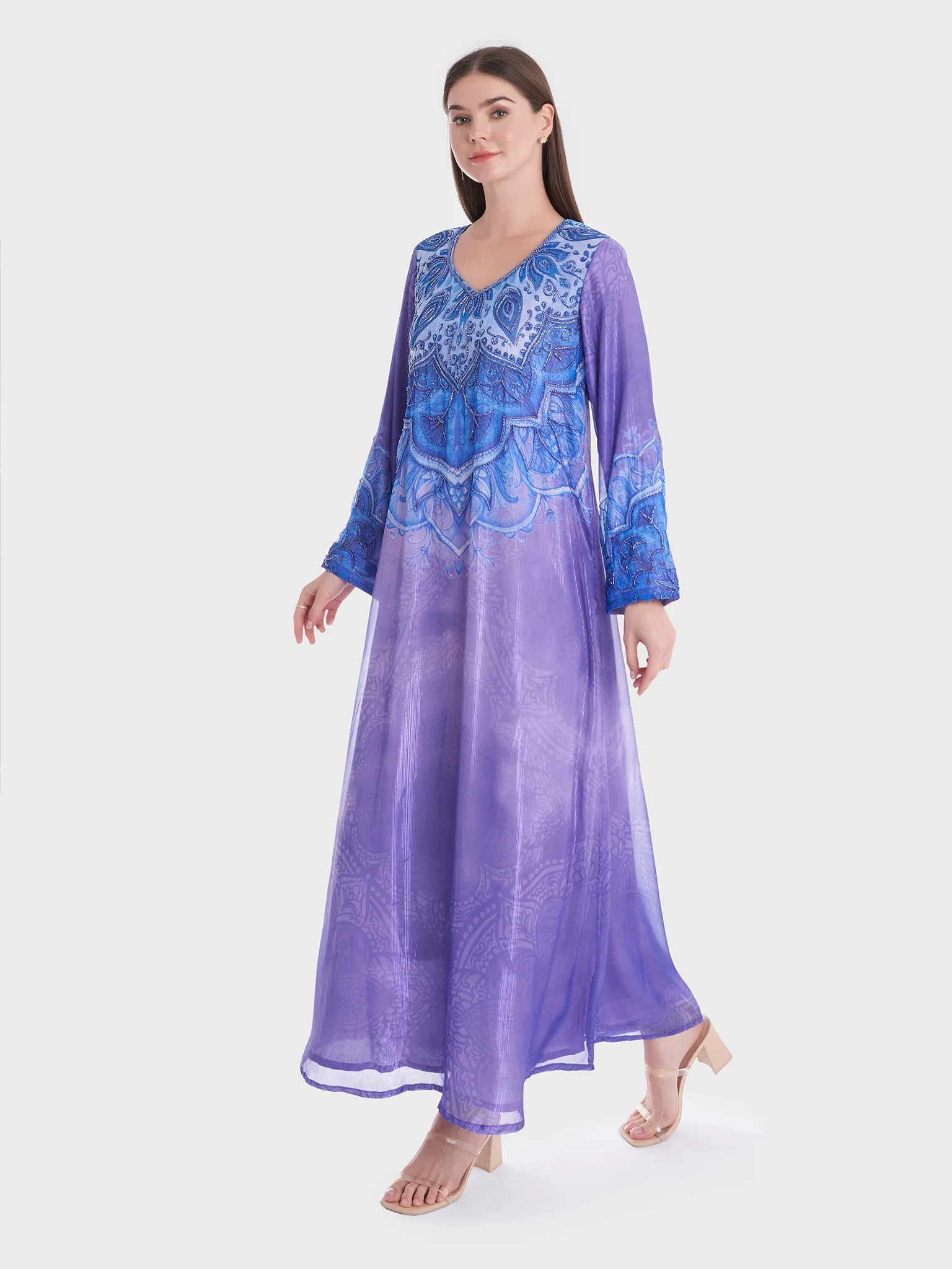 Purple Digital Printed Jalabiya (VDU744) - Image 3