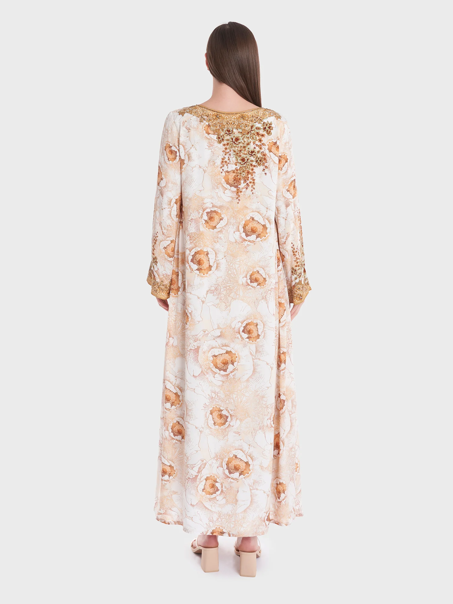 Kuwaiti Style Printed Crepe Jalabiya (VDM682) - Image 4