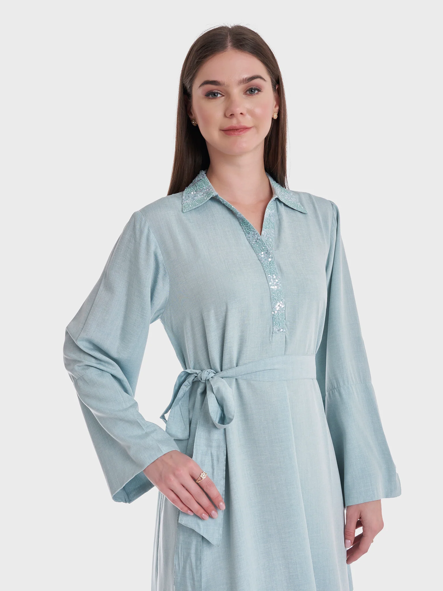 Solid Handwork Shirt Dress (KL004)
