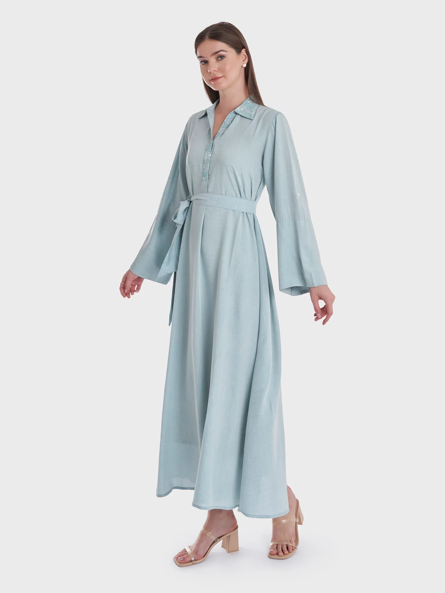 Solid Handwork Shirt Dress (KL004) - Image 3