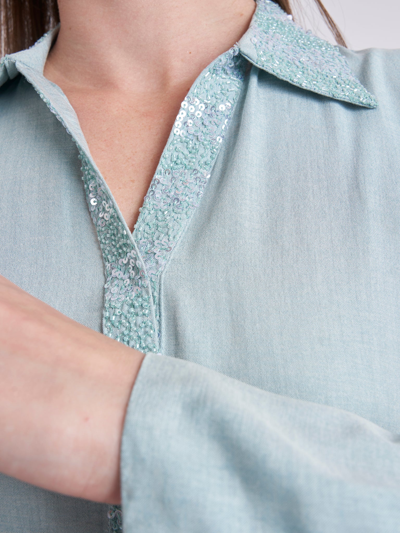 Solid Handwork Shirt Dress (KL004) - Image 5
