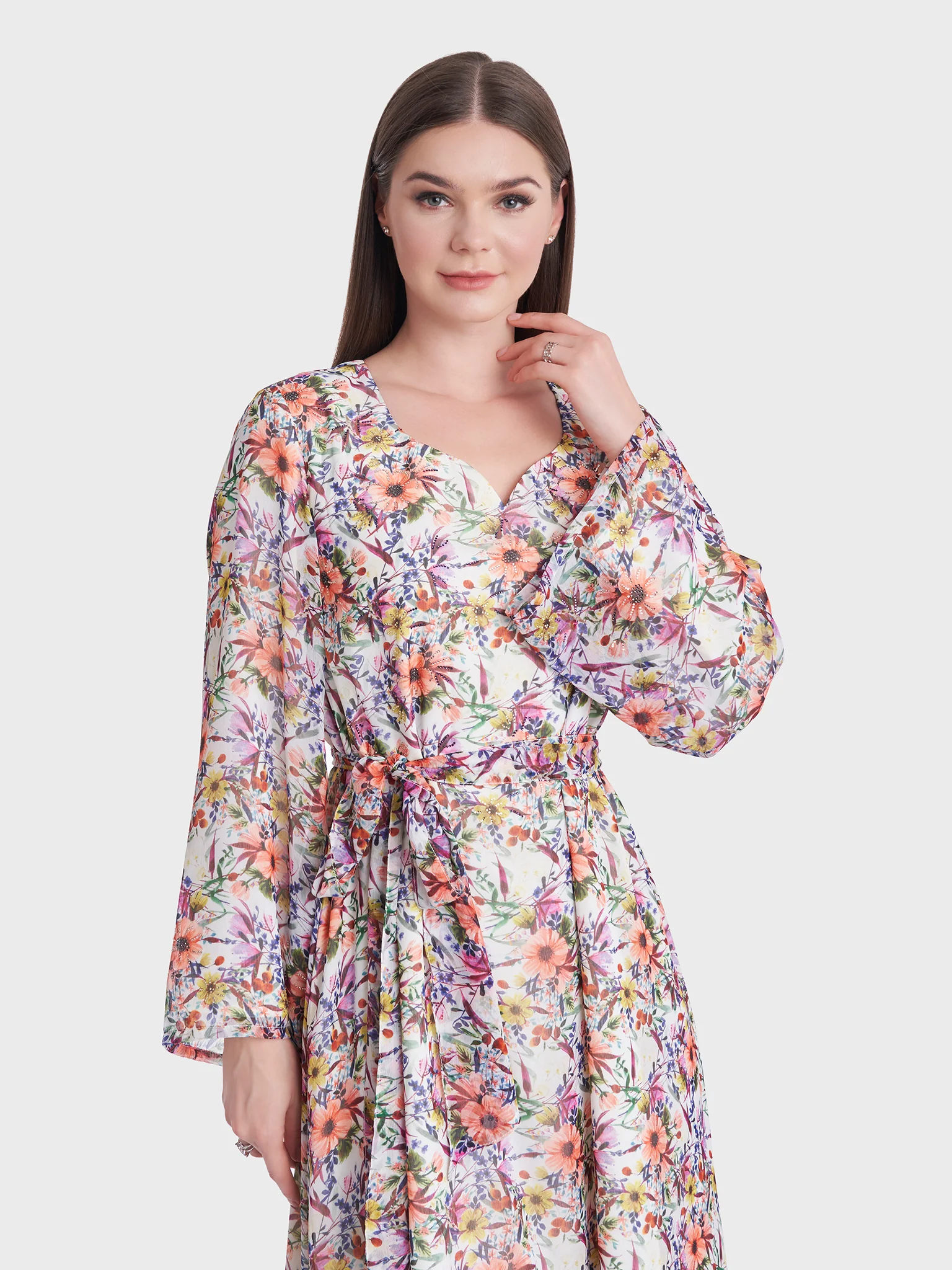 Fantacy Flower Print Long Dress (KL040)
