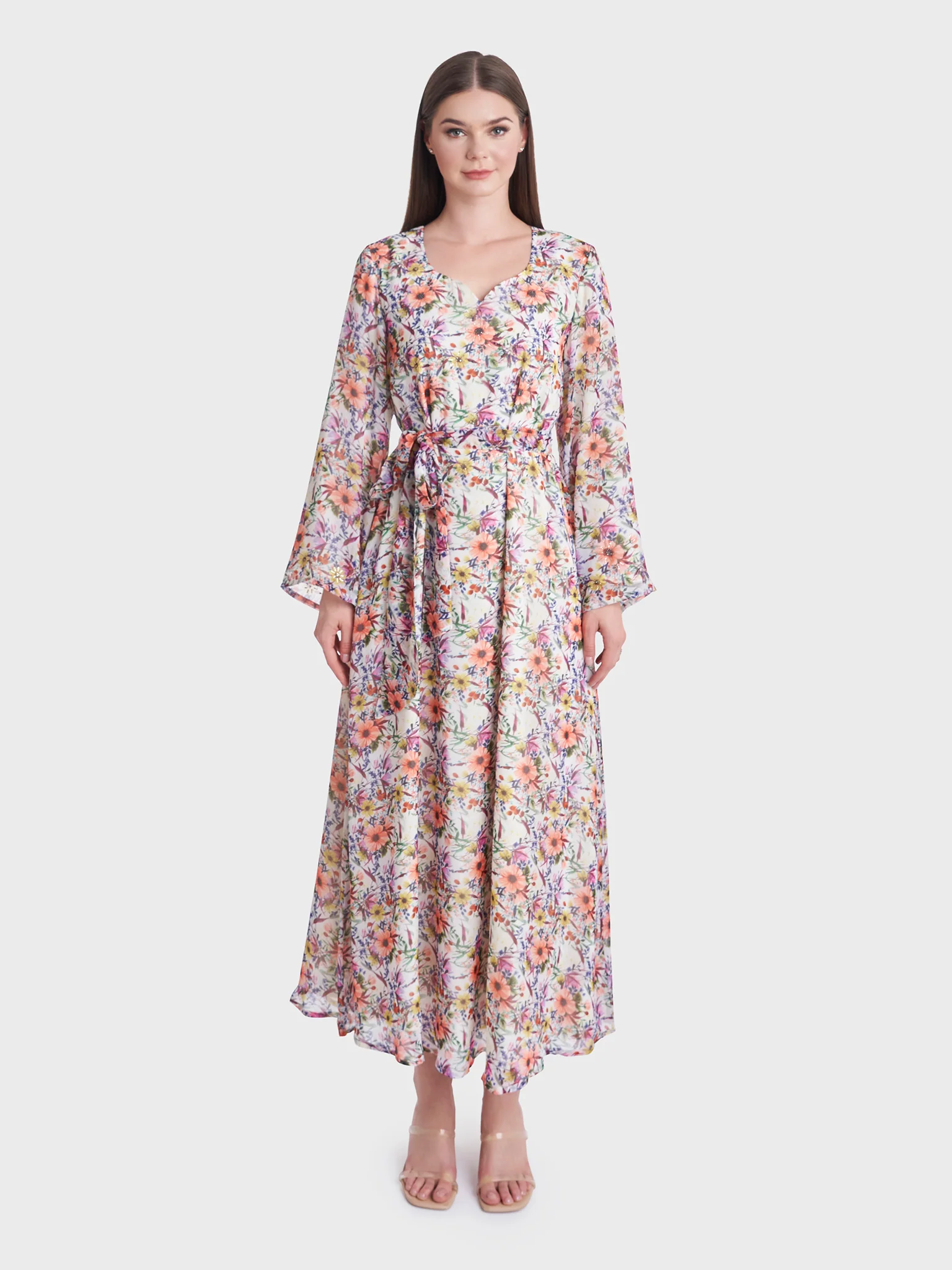 Fantacy Flower Print Long Dress (KL040) - Image 2
