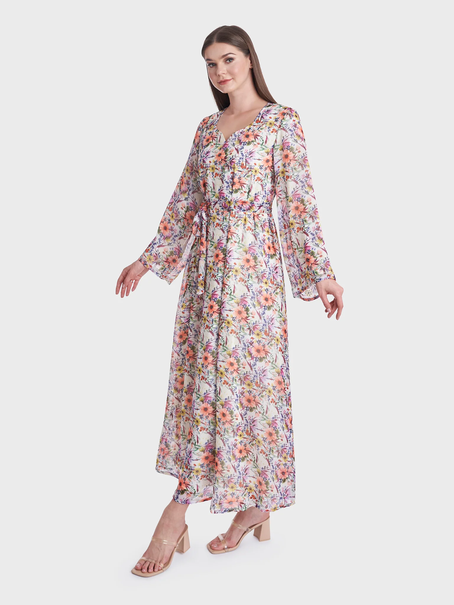 Fantacy Flower Print Long Dress (KL040) - Image 3
