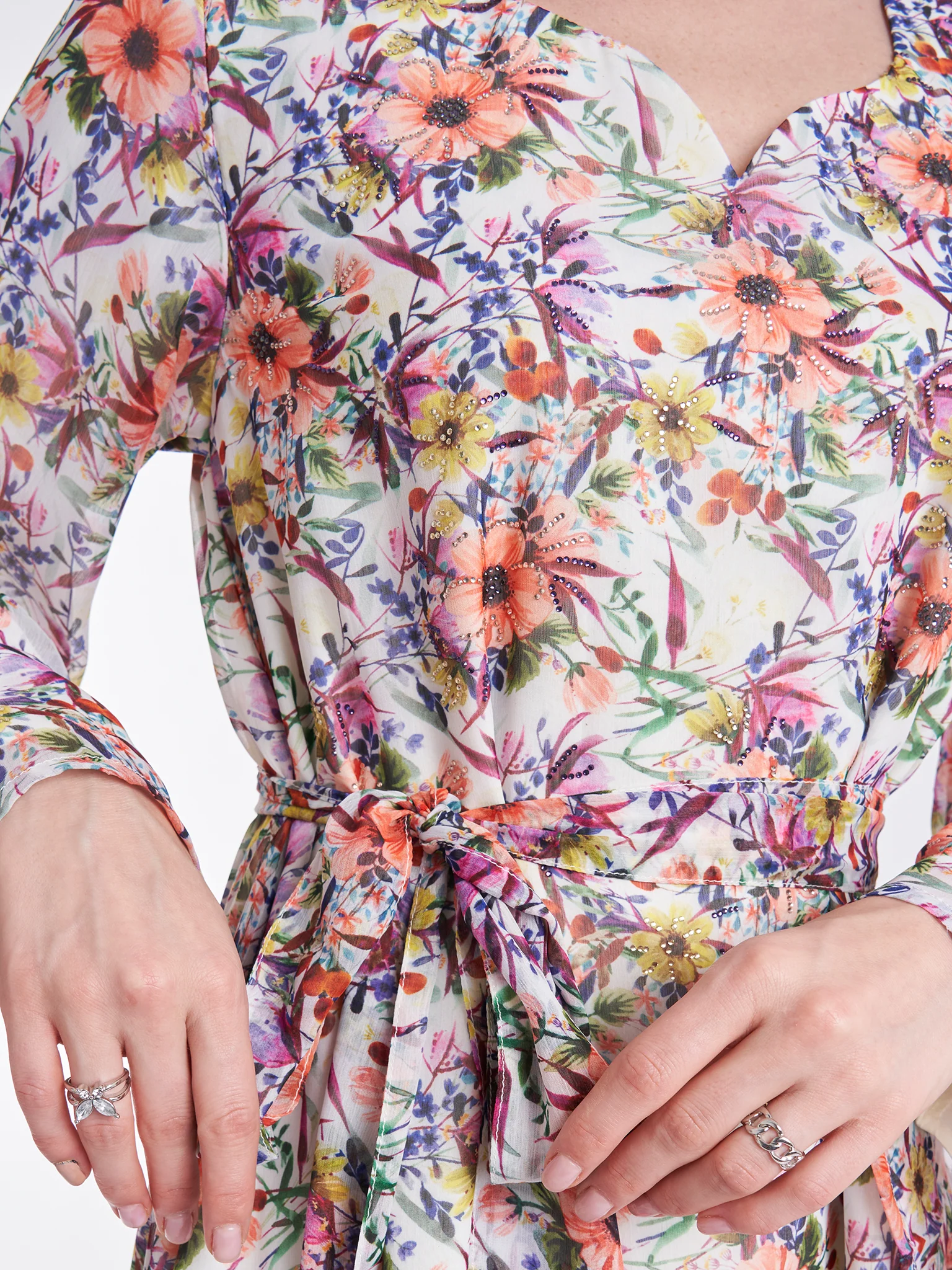Fantacy Flower Print Long Dress (KL040) - Image 5