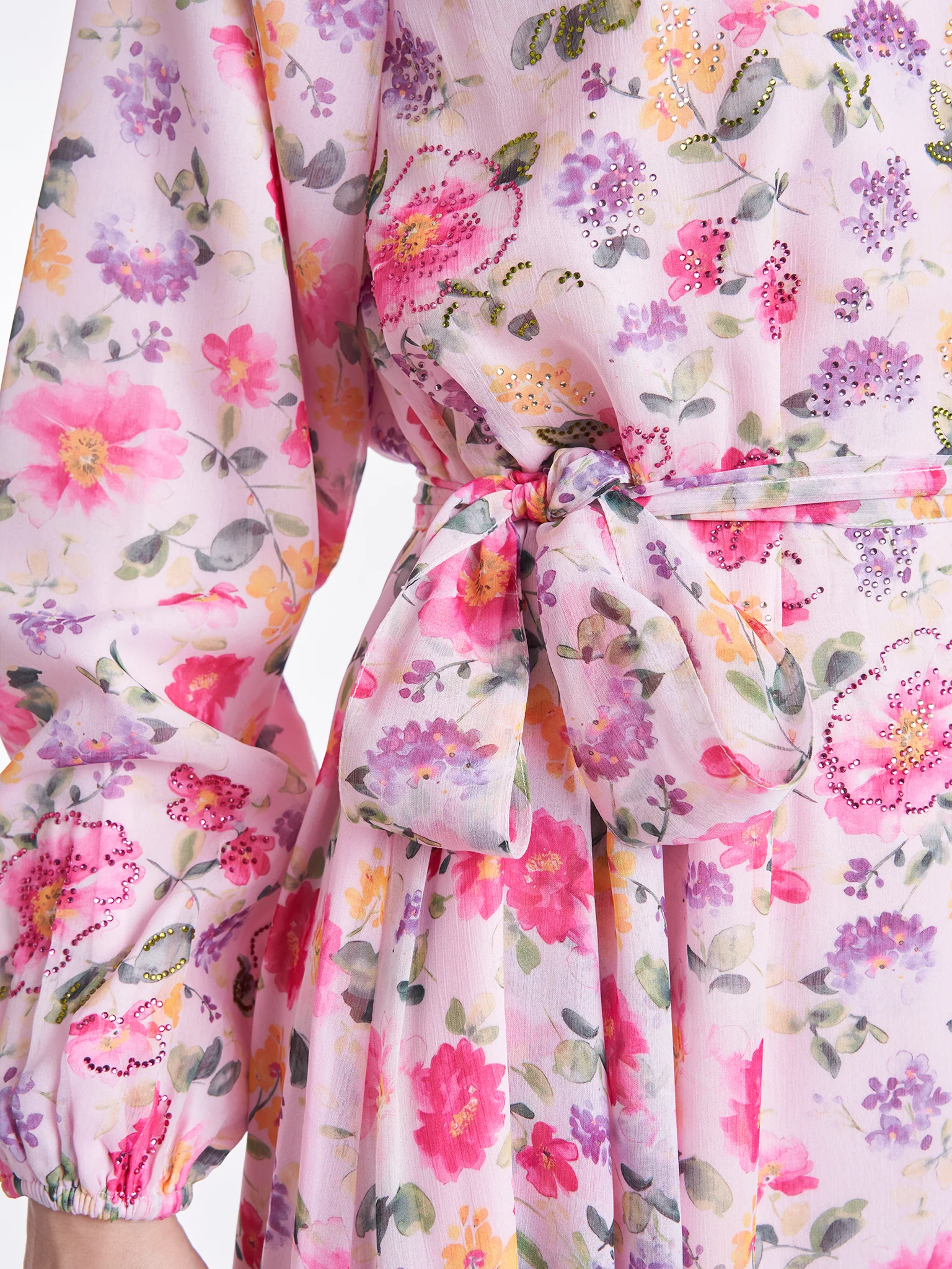 Floral Print Chiffon Long Dress (KL080) - Image 5
