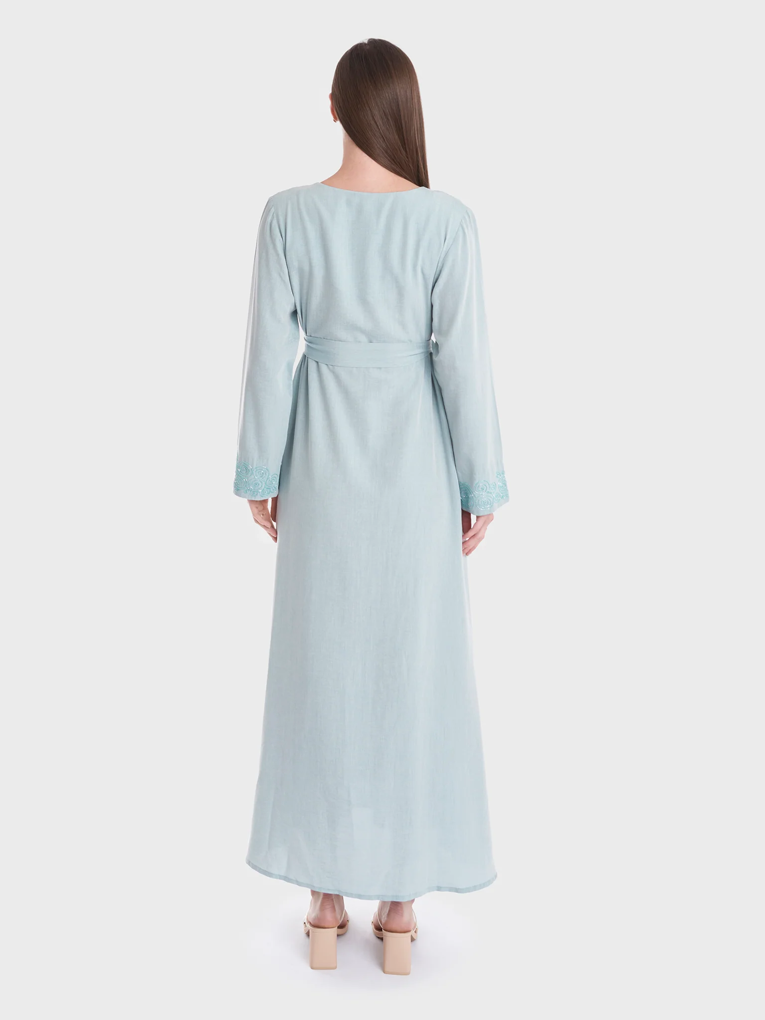 Light Blue Embroidered Dress (KL087) - Image 4