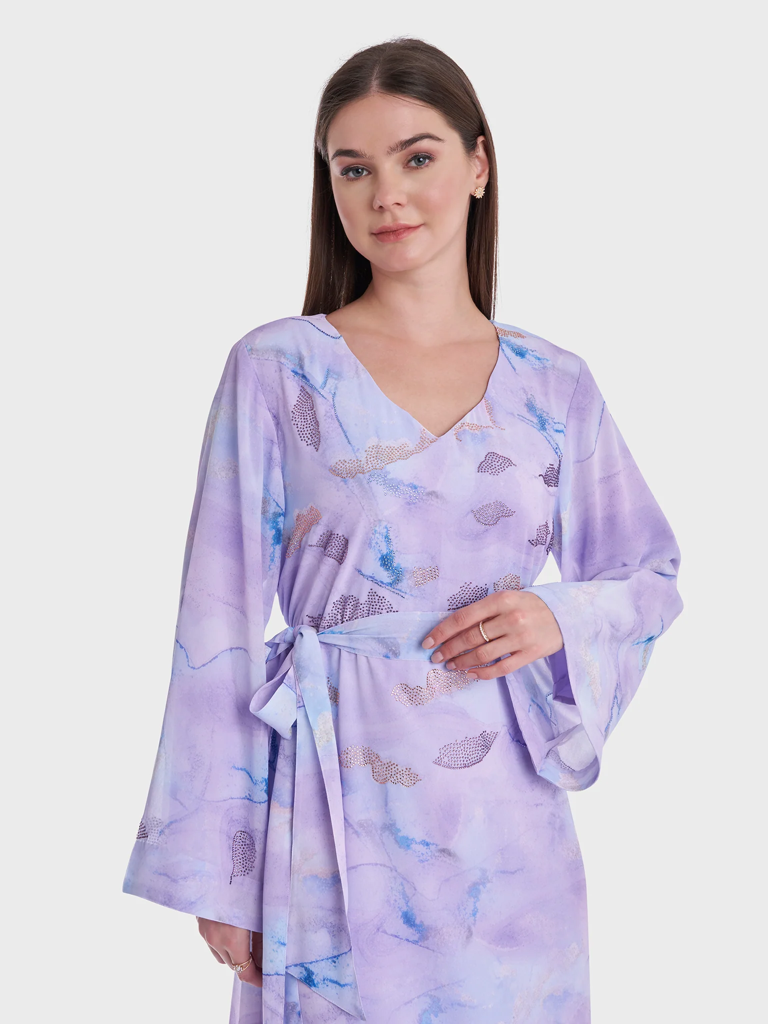 Water Color Abstract Print Dress (KL106)