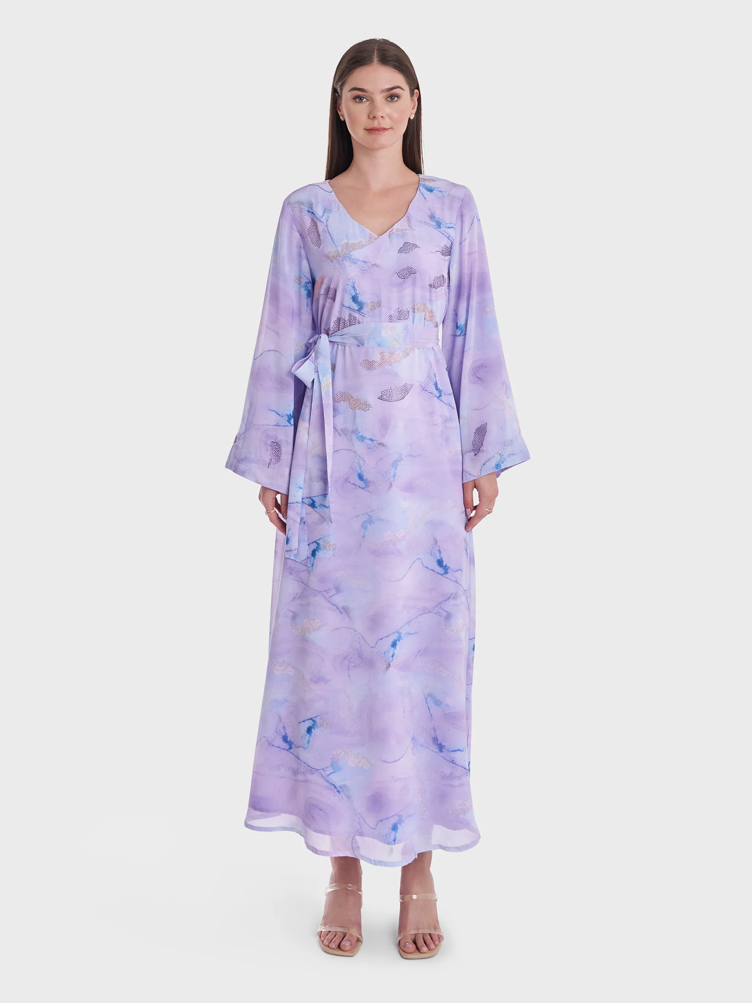 Water Color Abstract Print Dress (KL106) - Image 2