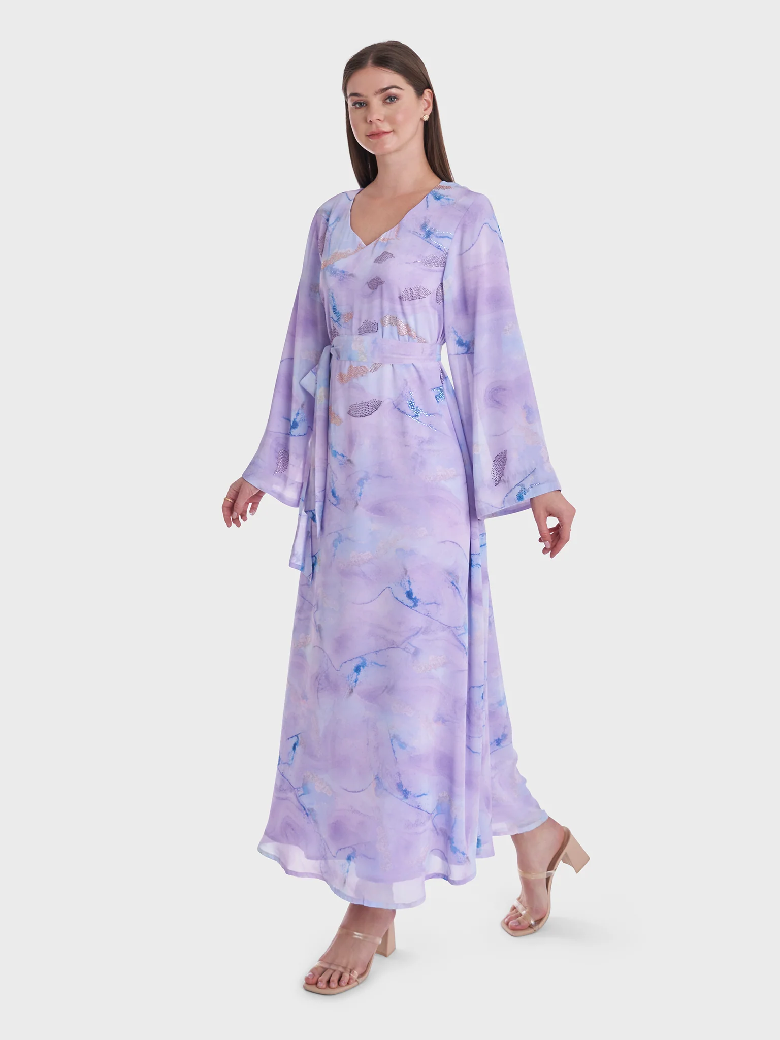 Water Color Abstract Print Dress (KL106) - Image 3