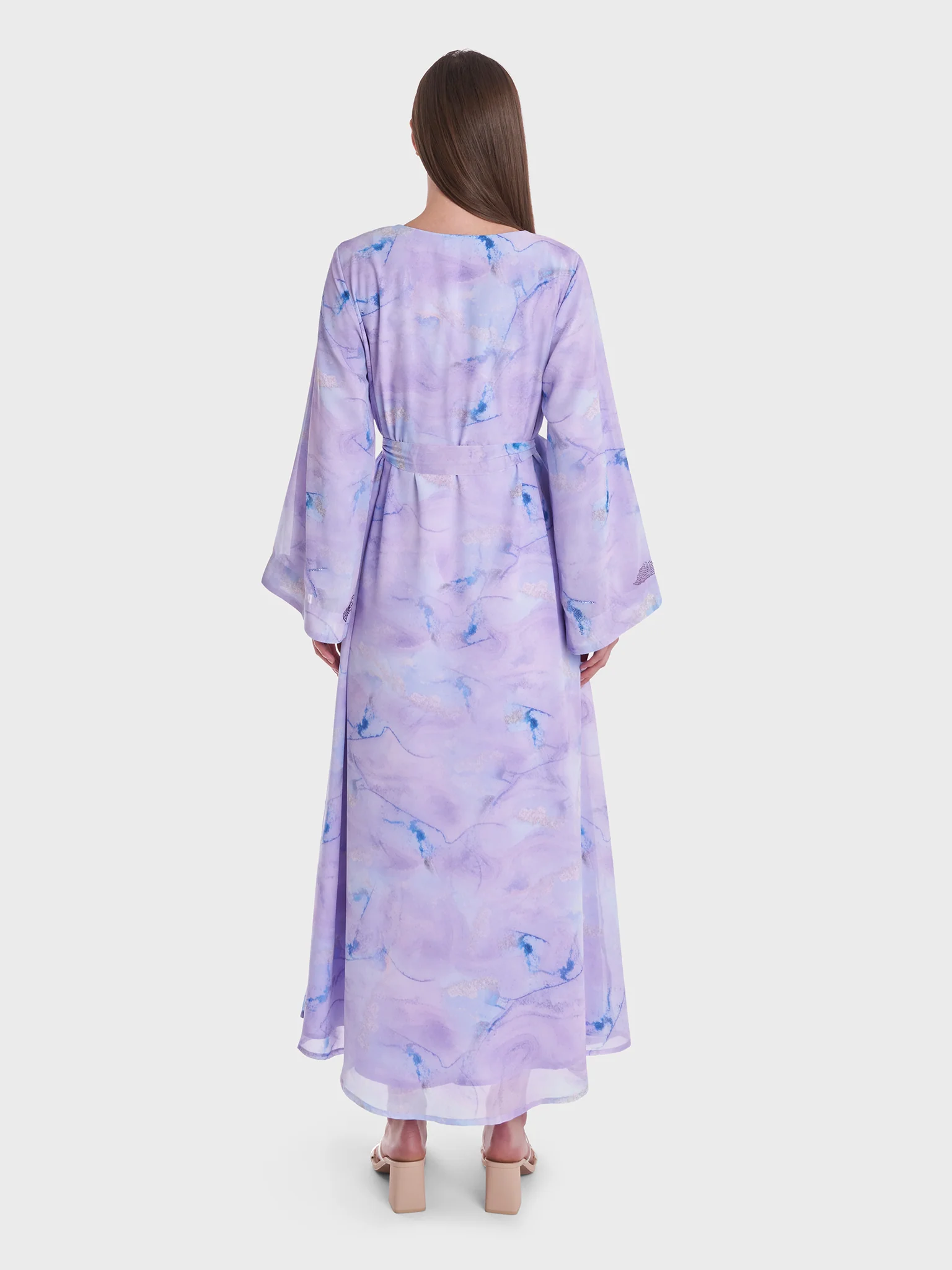 Water Color Abstract Print Dress (KL106) - Image 4