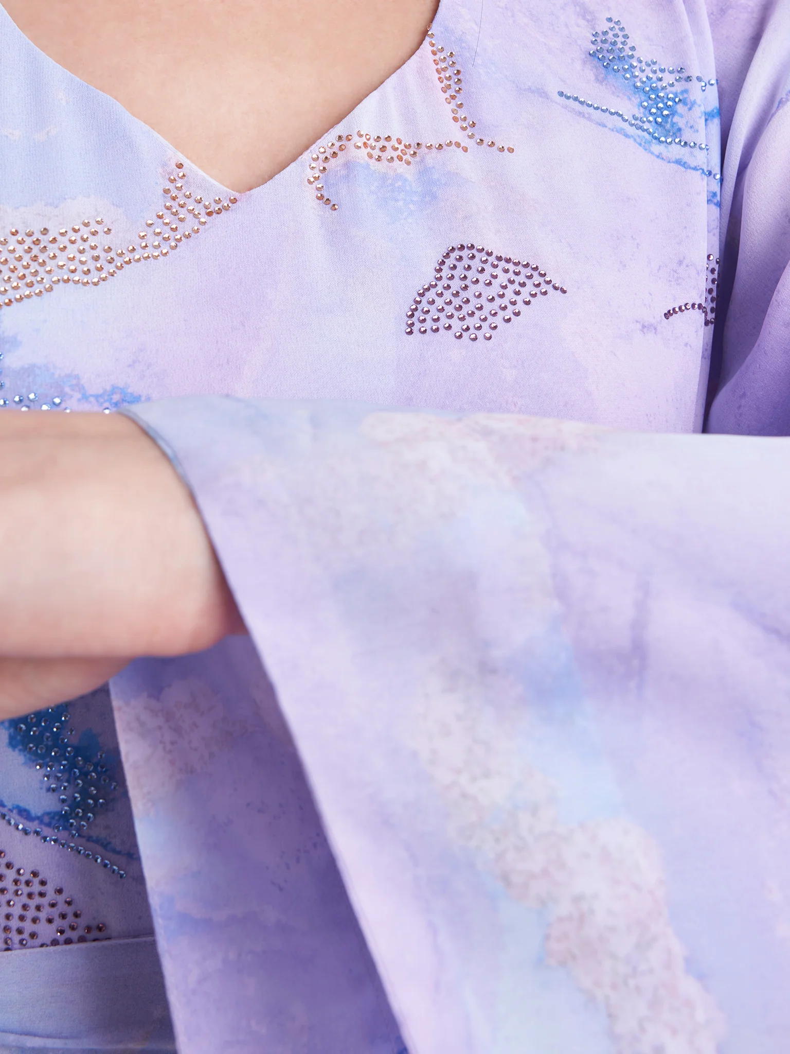 Water Color Abstract Print Dress (KL106) - Image 5