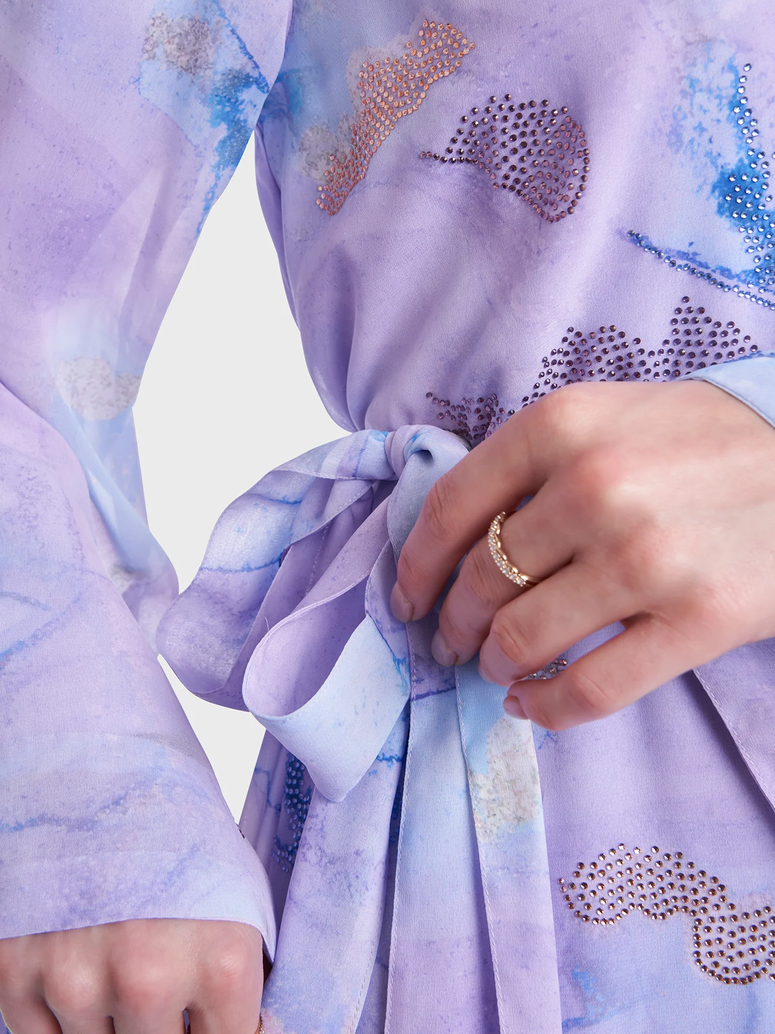Water Color Abstract Print Dress (KL106) - Image 6