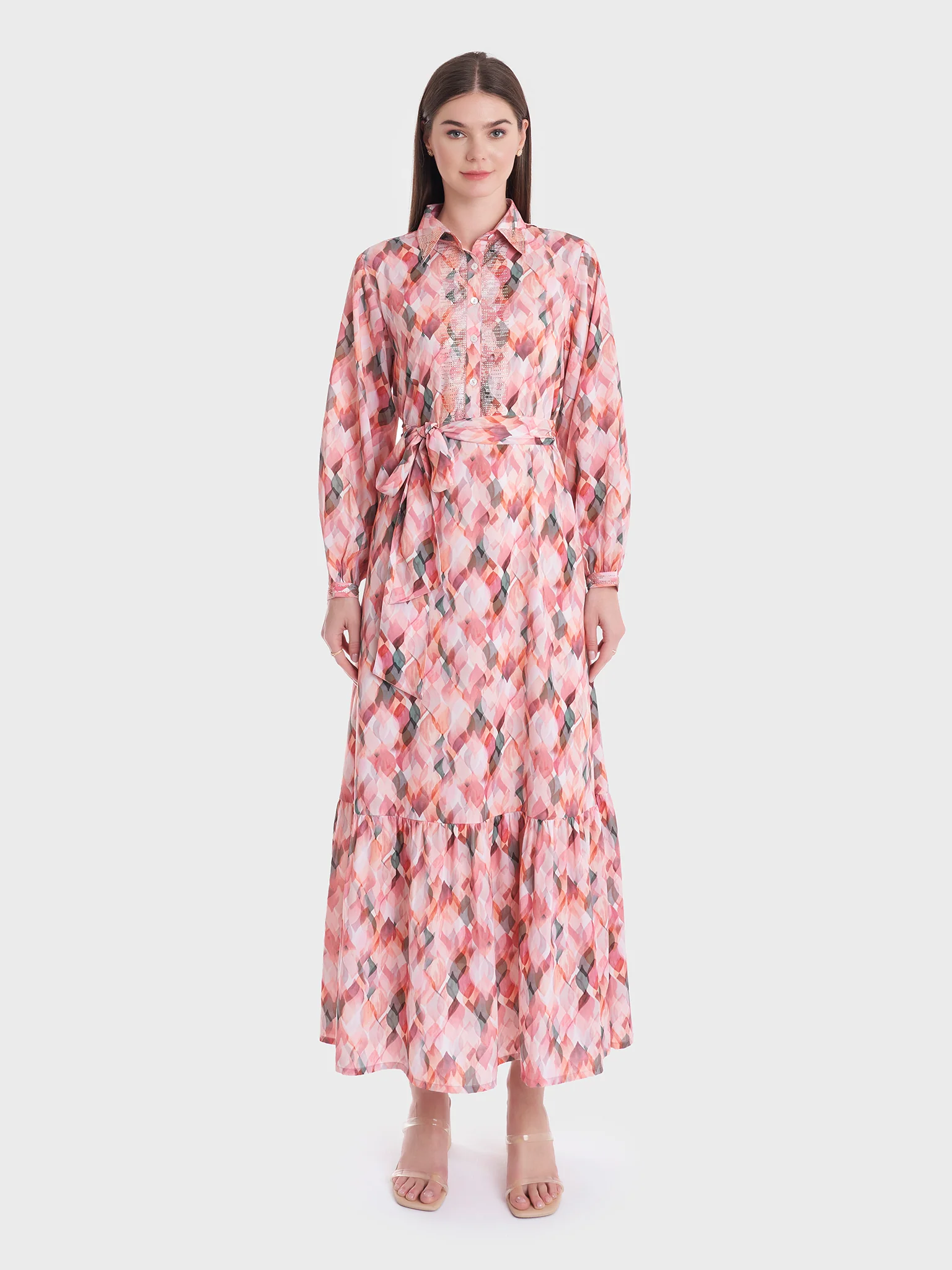 Abstract Print Shirt Dress (VDP161) - Image 2