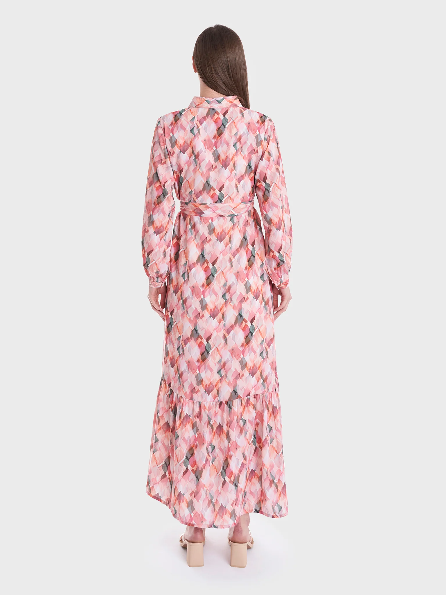 Abstract Print Shirt Dress (VDP161) - Image 4