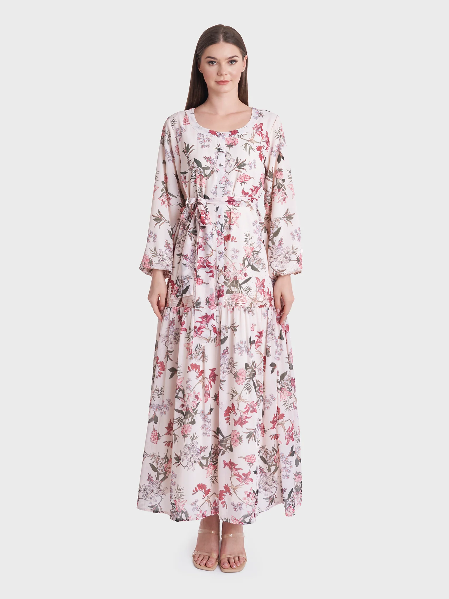Georgette Floral Print Long Dress (VDP201) - Image 2