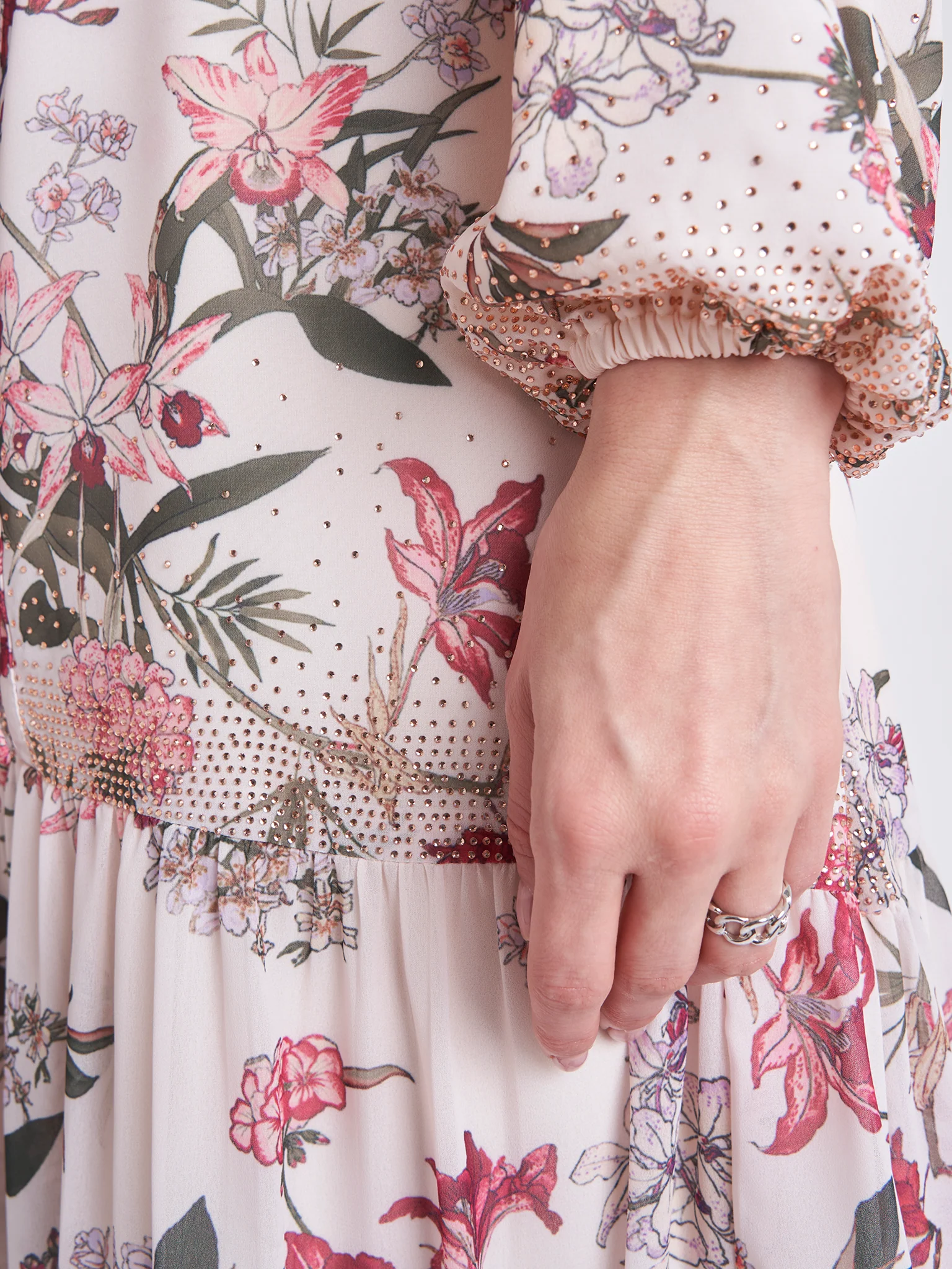 Georgette Floral Print Long Dress (VDP201) - Image 5
