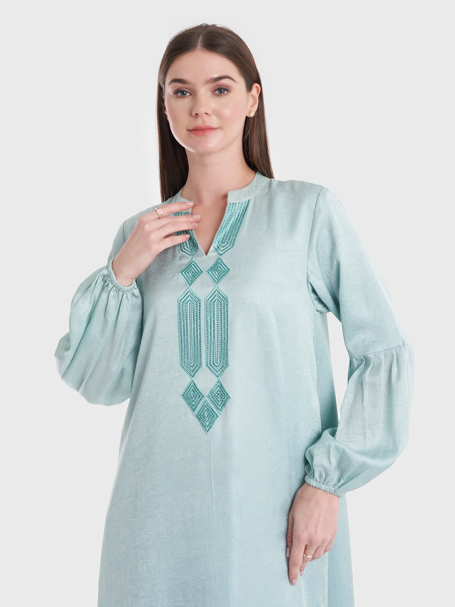 Mint Green Dress with Stonework (VDP230)