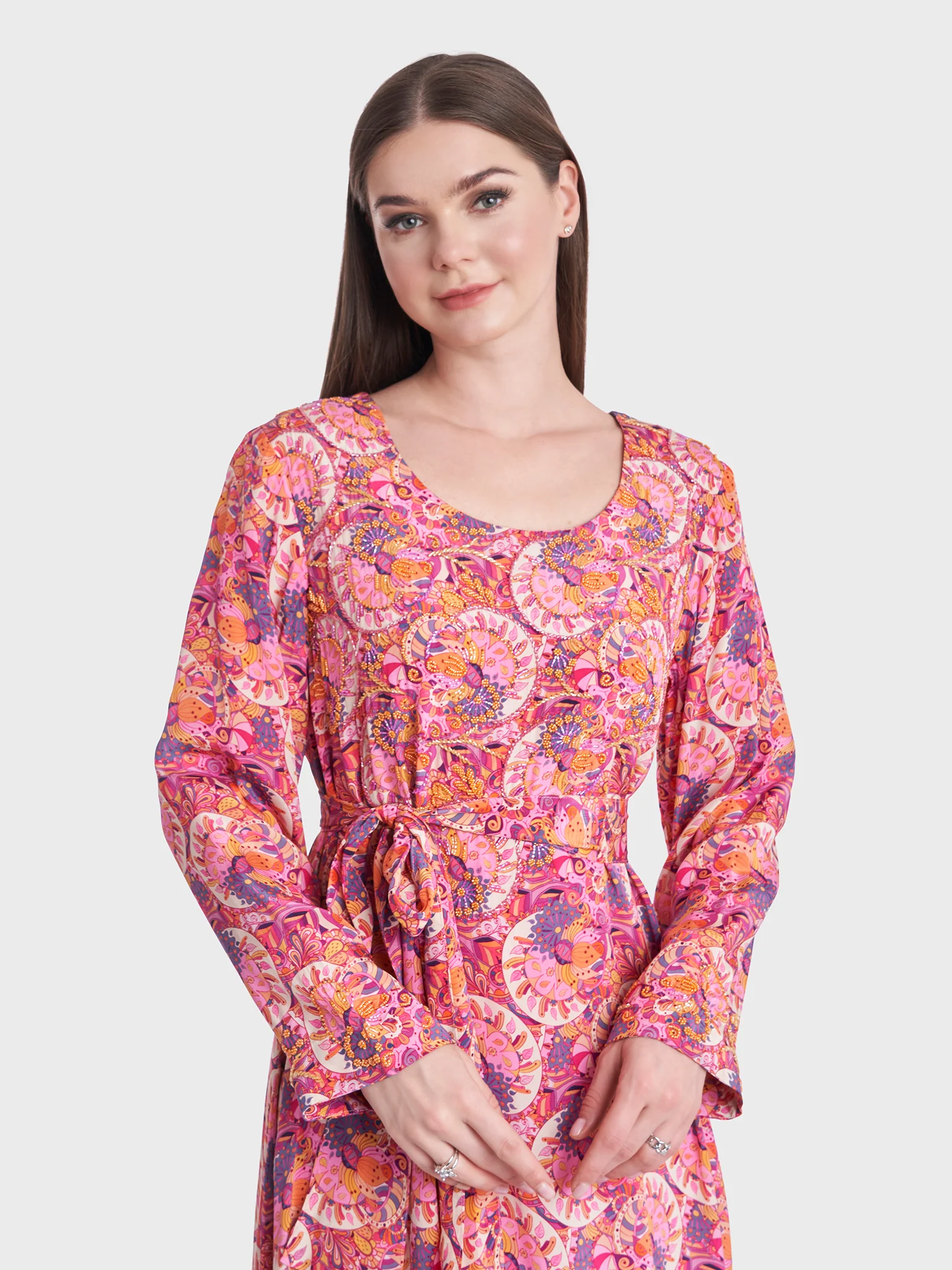 Pucci Abstract Print Modest Long Dress (VDP245)
