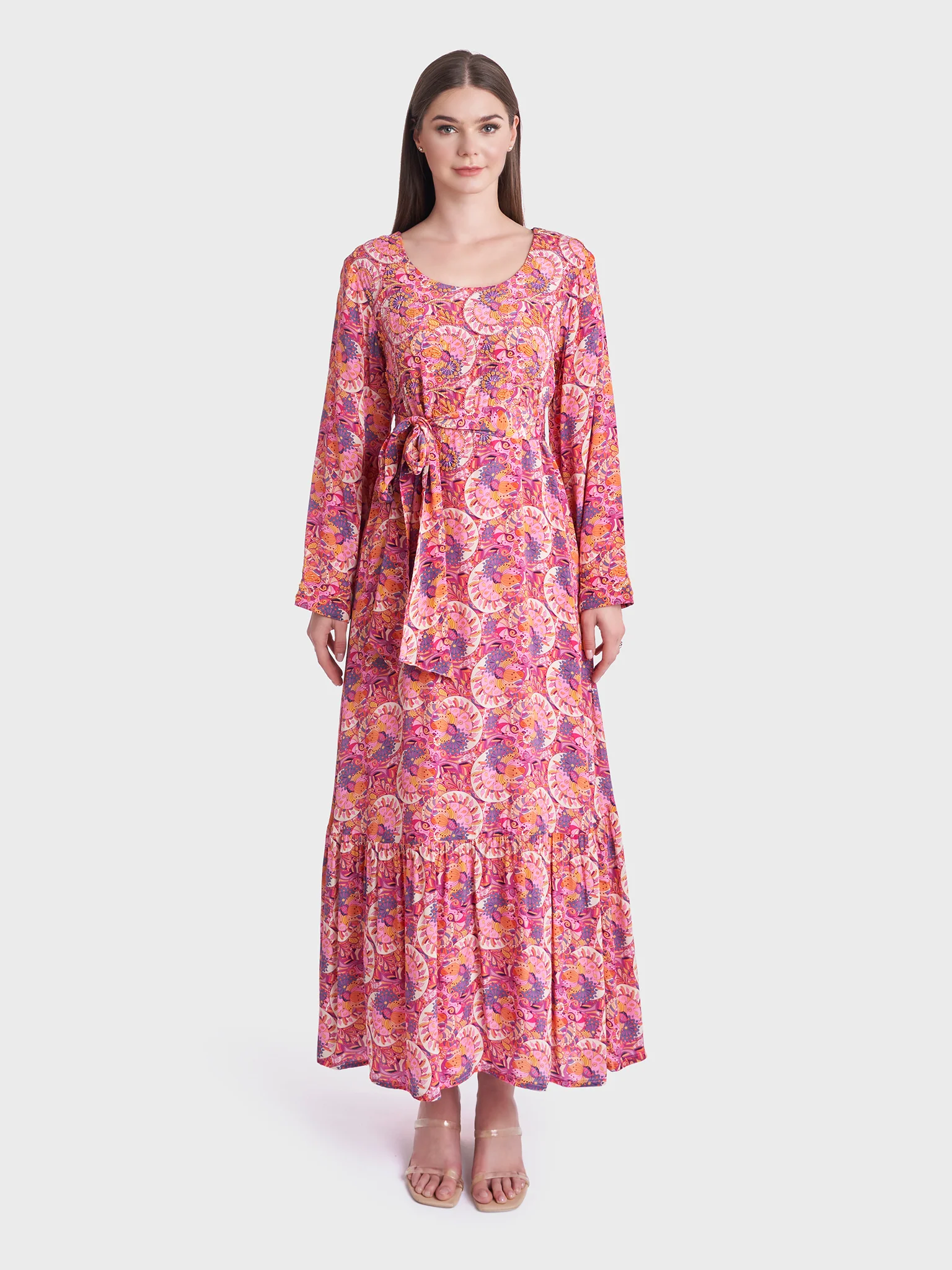 Pucci Abstract Print Modest Long Dress (VDP245) - Image 2