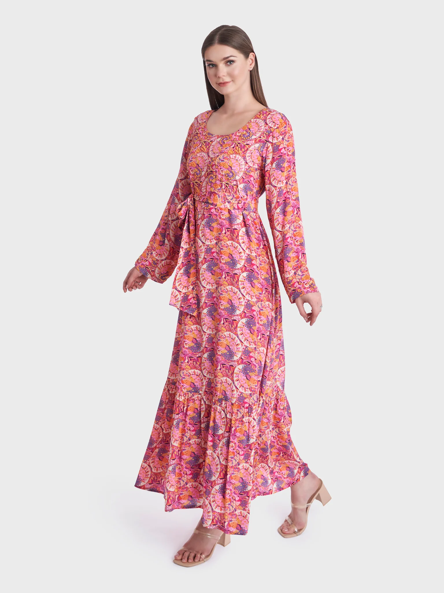 Pucci Abstract Print Modest Long Dress (VDP245) - Image 3